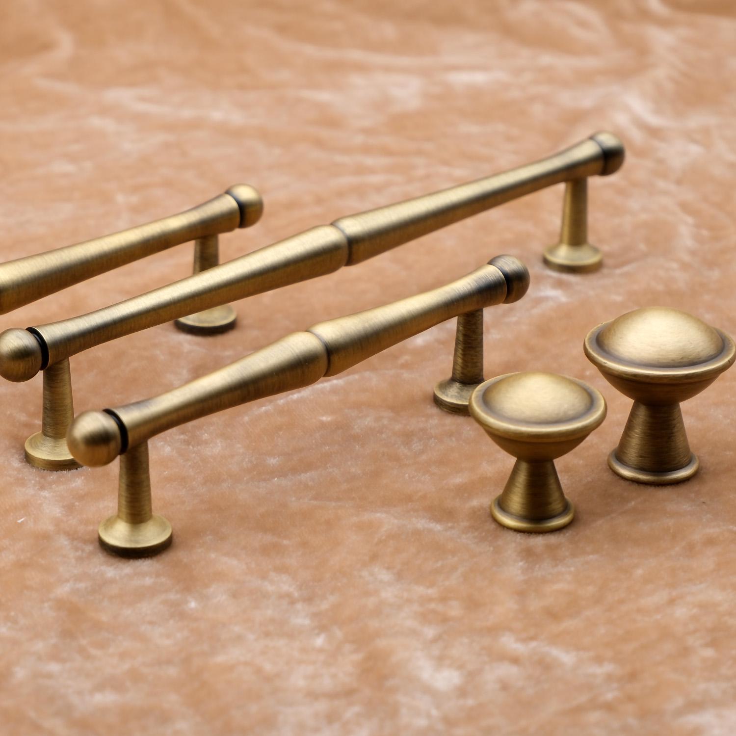 Antique Brass Cabinet Knobs and Pulls | Solid Brass Drawer Hardware