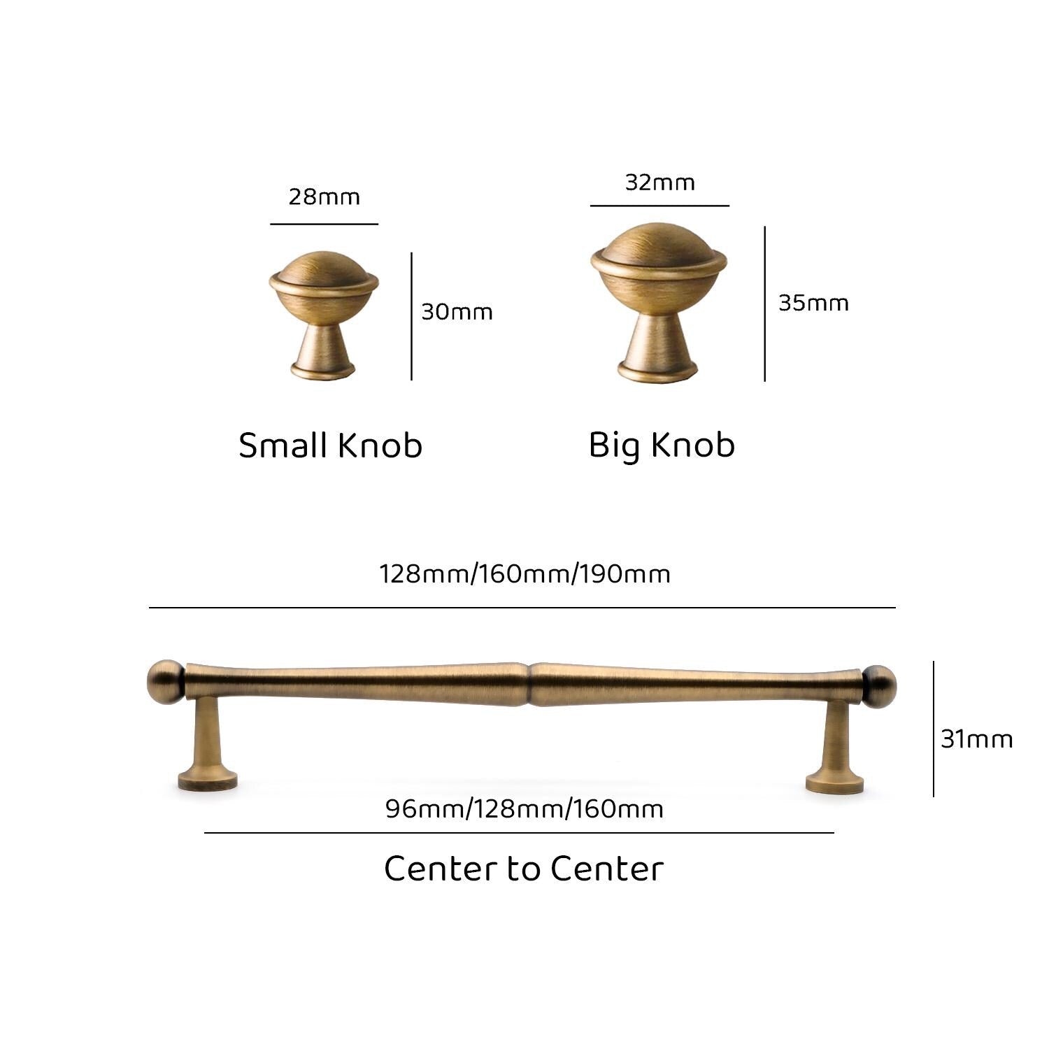 Antique Brass Cabinet Knobs and Pulls | Solid Brass Drawer Hardware