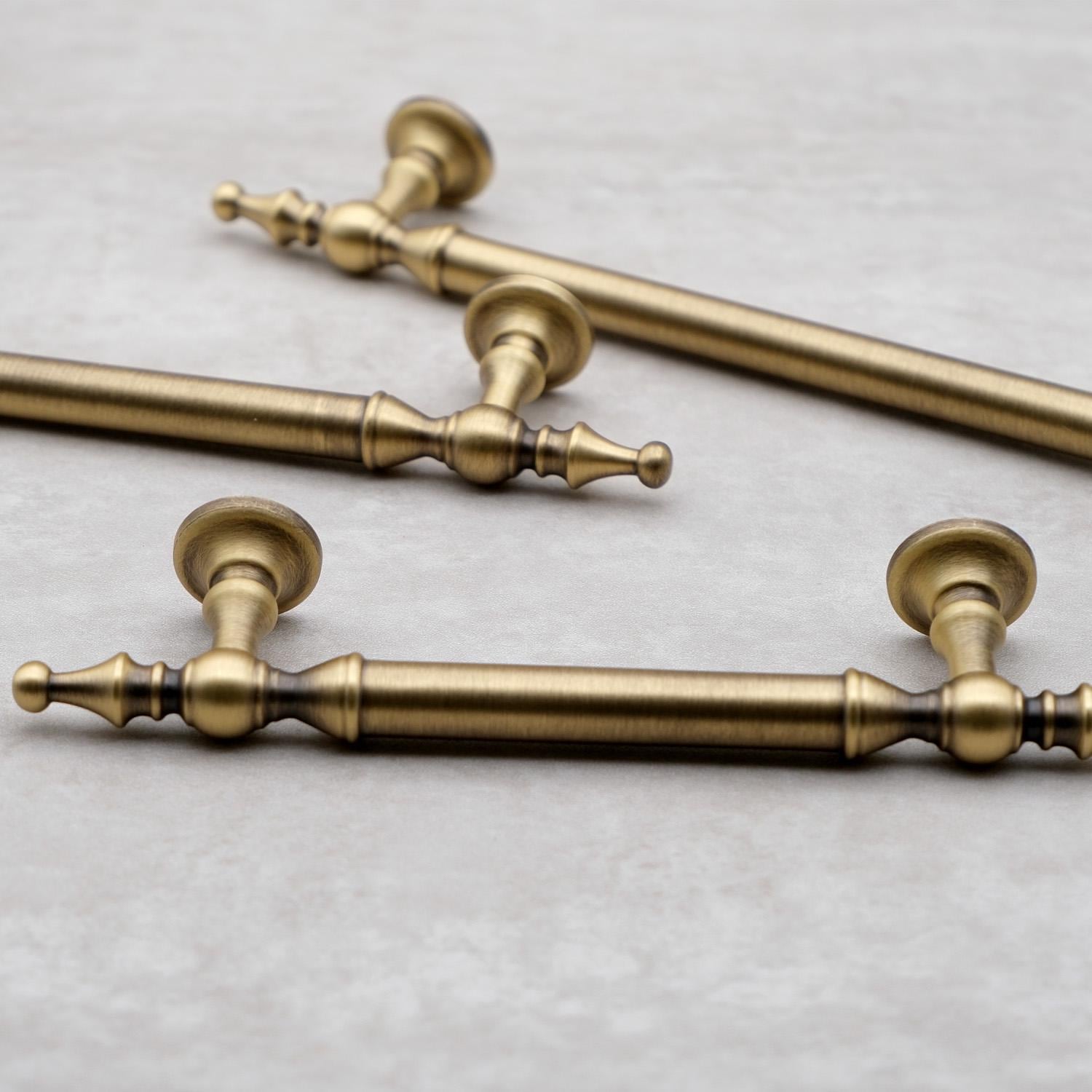 Antique Brass Cabinet Handles | Solid Brass Kitchen Hardware