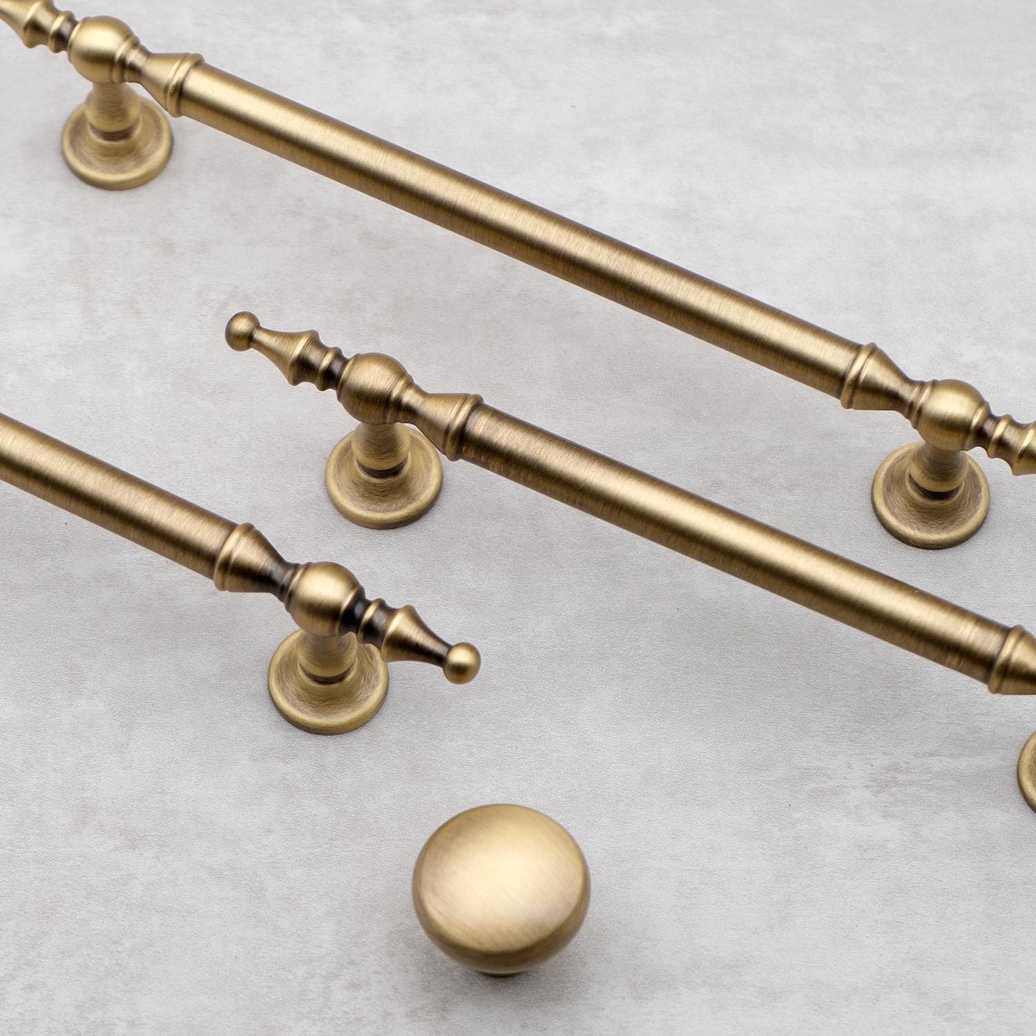 Antique Brass Cabinet Handles | Solid Brass Kitchen Hardware