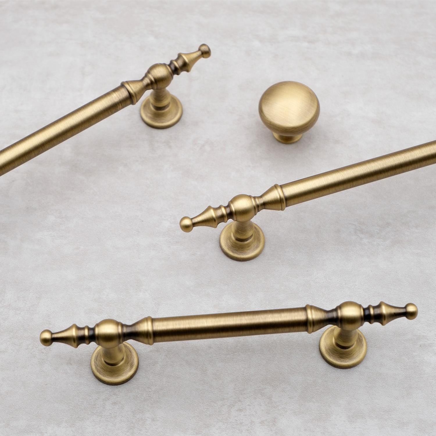 Antique Brass Cabinet Handles | Solid Brass Kitchen Hardware
