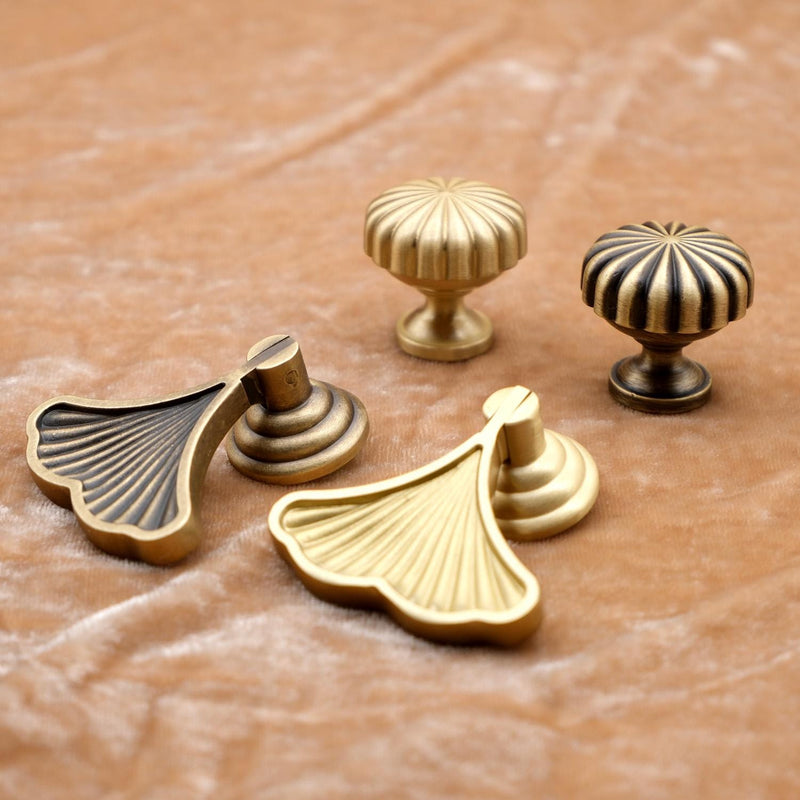 Antique Brass Dresser Knobs | Aged Brass Drop Knobs | Antique Gold Drop Knobs | Solid Brass Drawer Knobs | Brass Cabinet Knobs