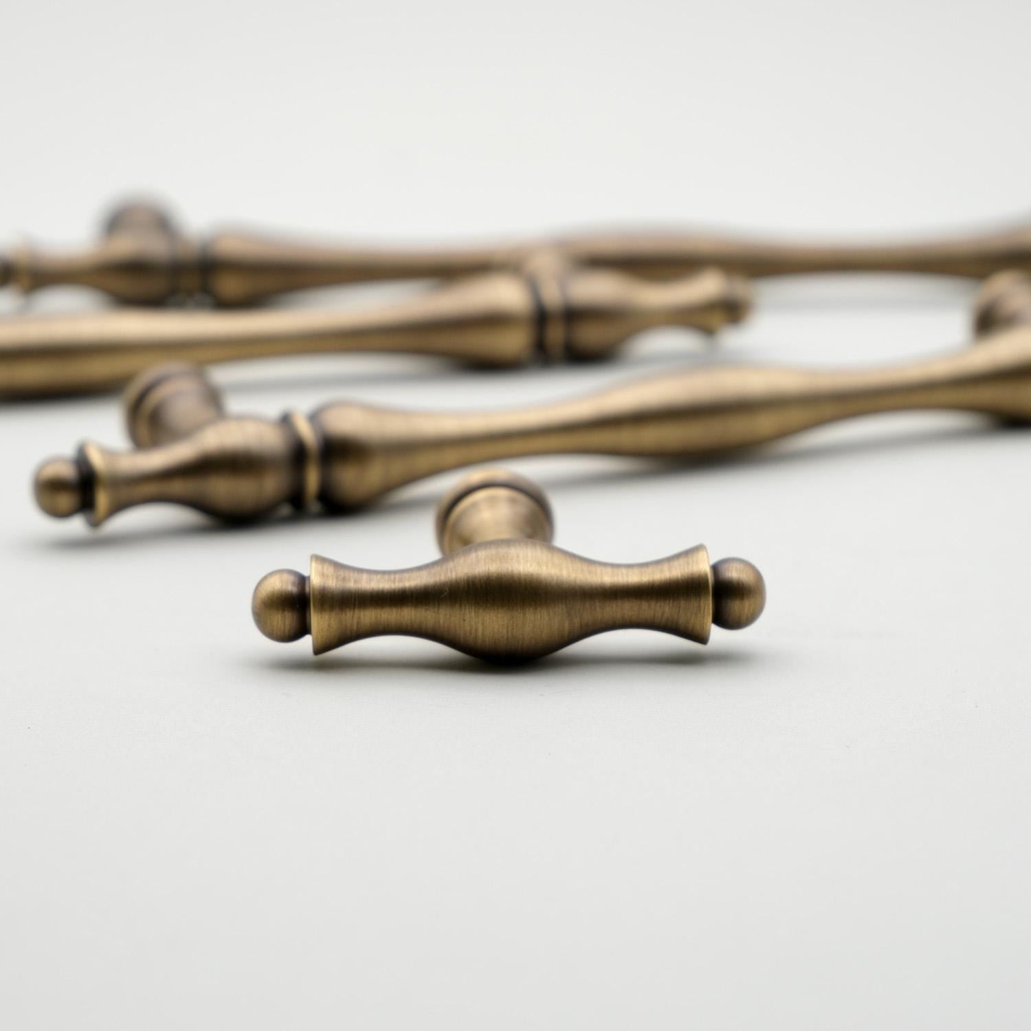 Antique Brass Cabinet Handles | Solid Brass Kitchen Hardware