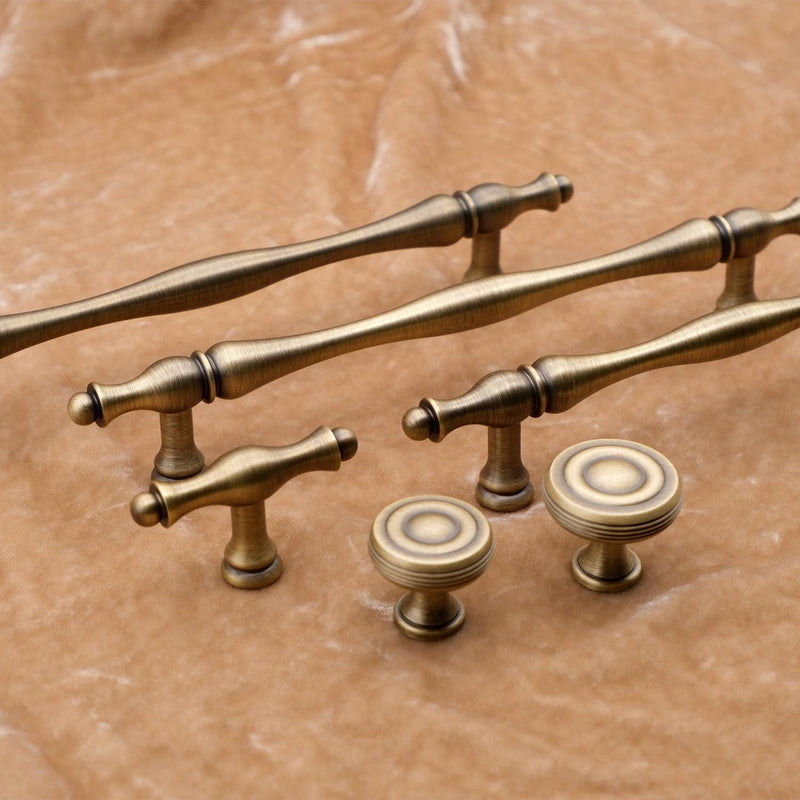 Antique Brass Cabinet Handles | Solid Brass Kitchen Hardware