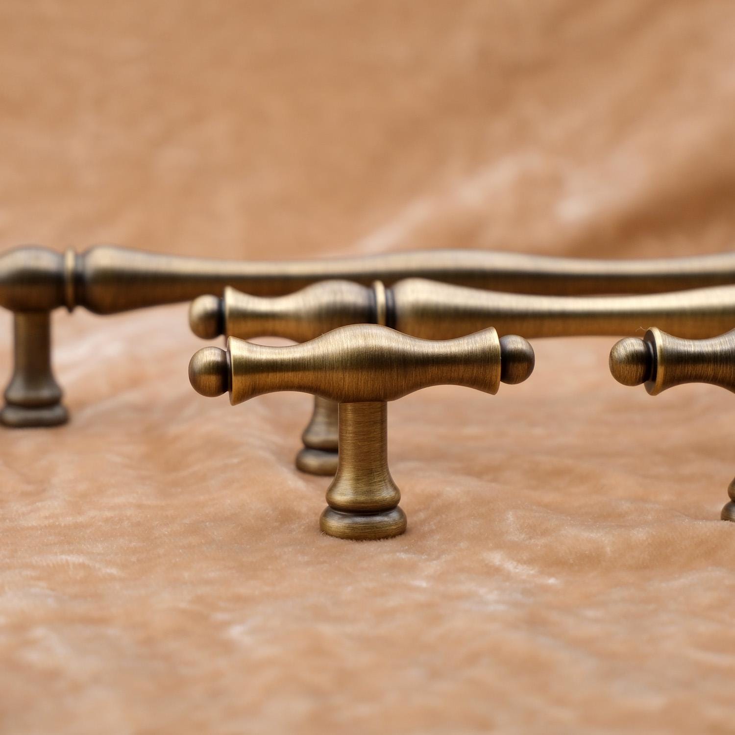 Antique Brass Cabinet Handles | Solid Brass Kitchen Hardware