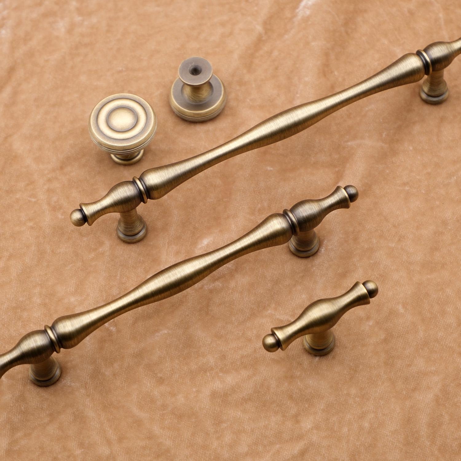 Antique Brass Cabinet Handles | Solid Brass Kitchen Hardware