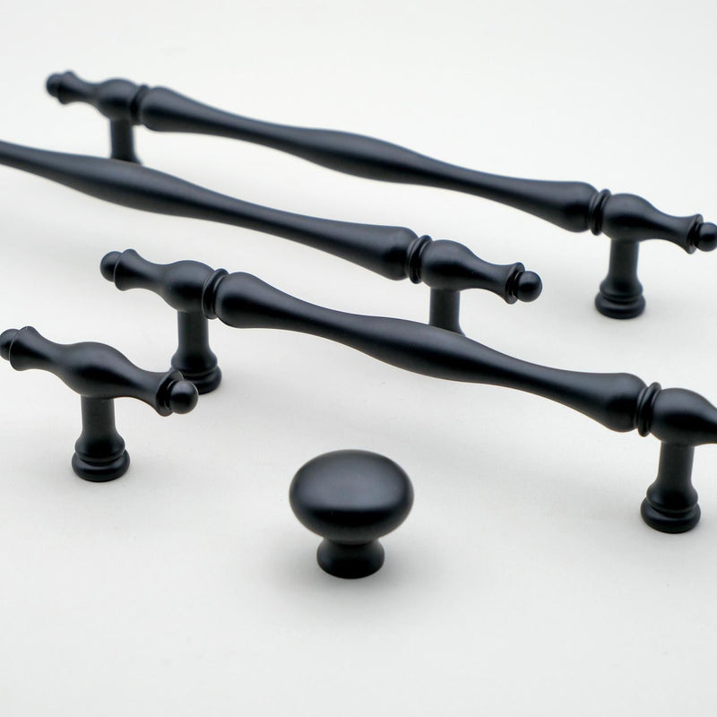 Black Solid Brass Cabinet Handles | Art Deco Kitchen Hardware