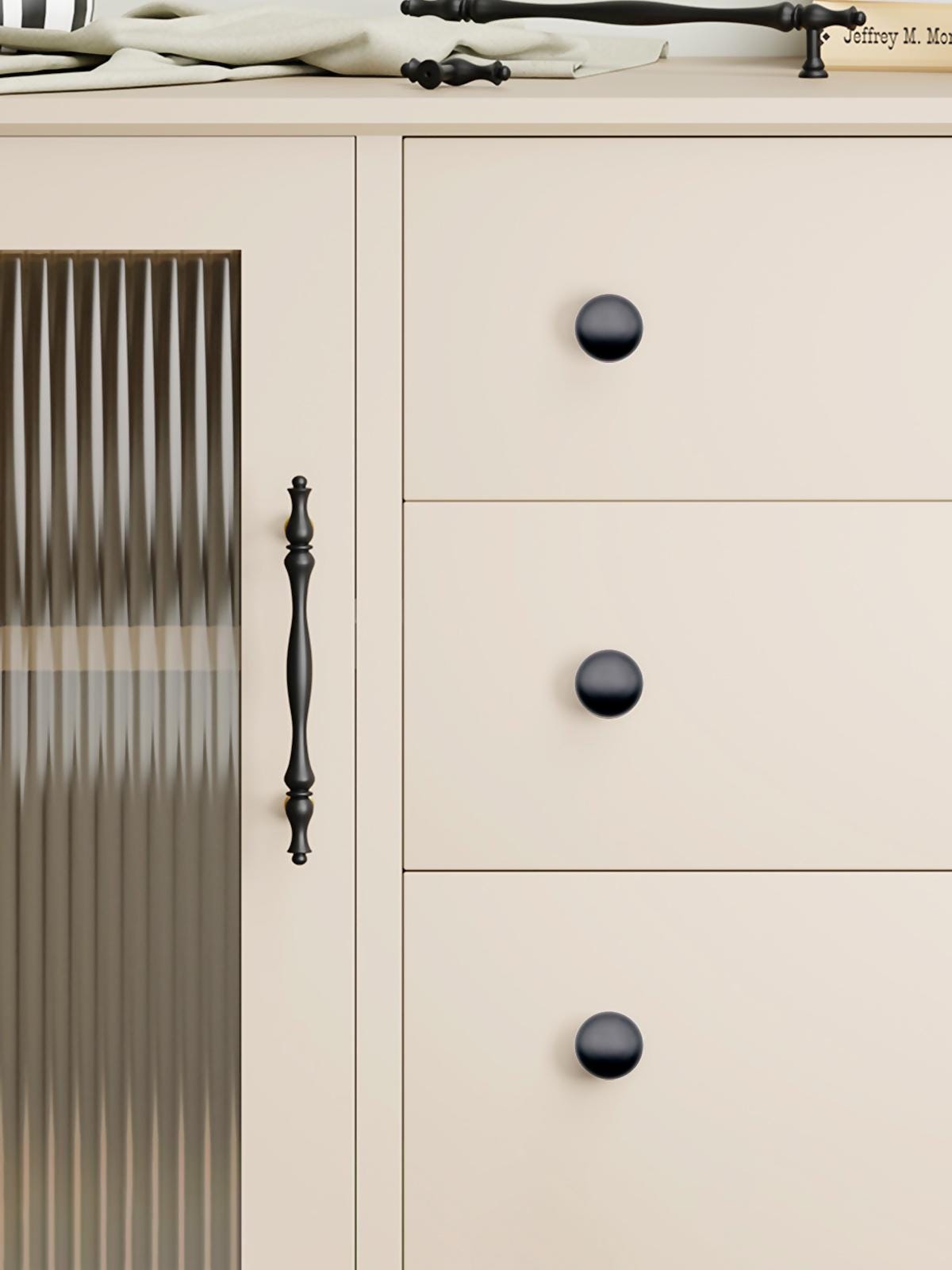 Black Solid Brass Cabinet Handles | Art Deco Kitchen Hardware