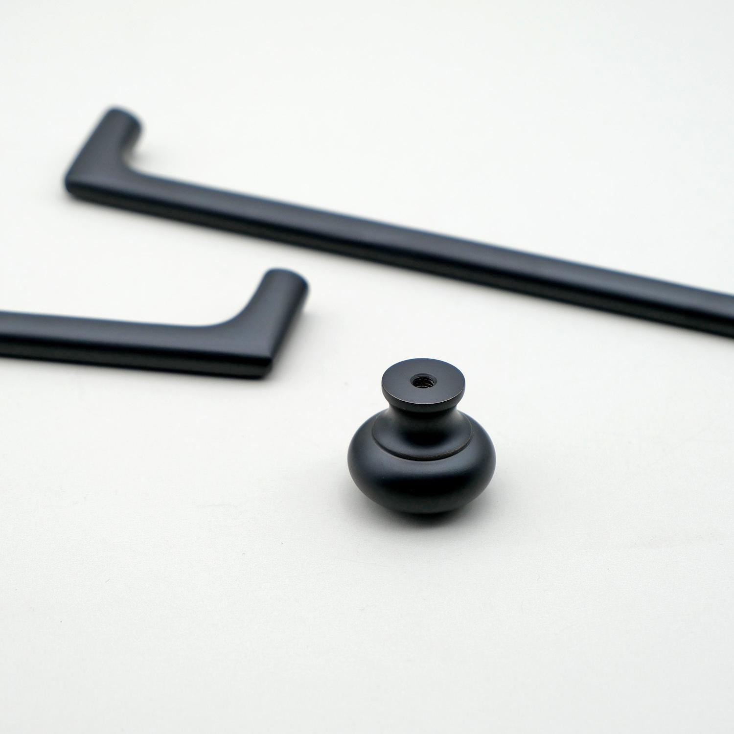 Black Solid Brass Cabinet Pulls | Modern Kitchen Hardware