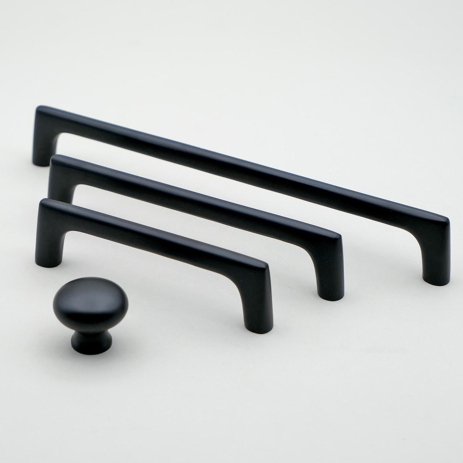 Black Solid Brass Cabinet Pulls | Modern Kitchen Hardware