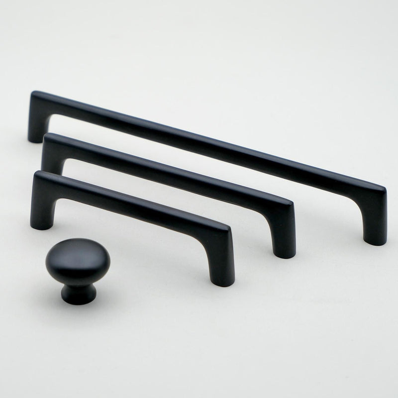 Black Solid Brass Cabinet Pulls | Modern Kitchen Hardware