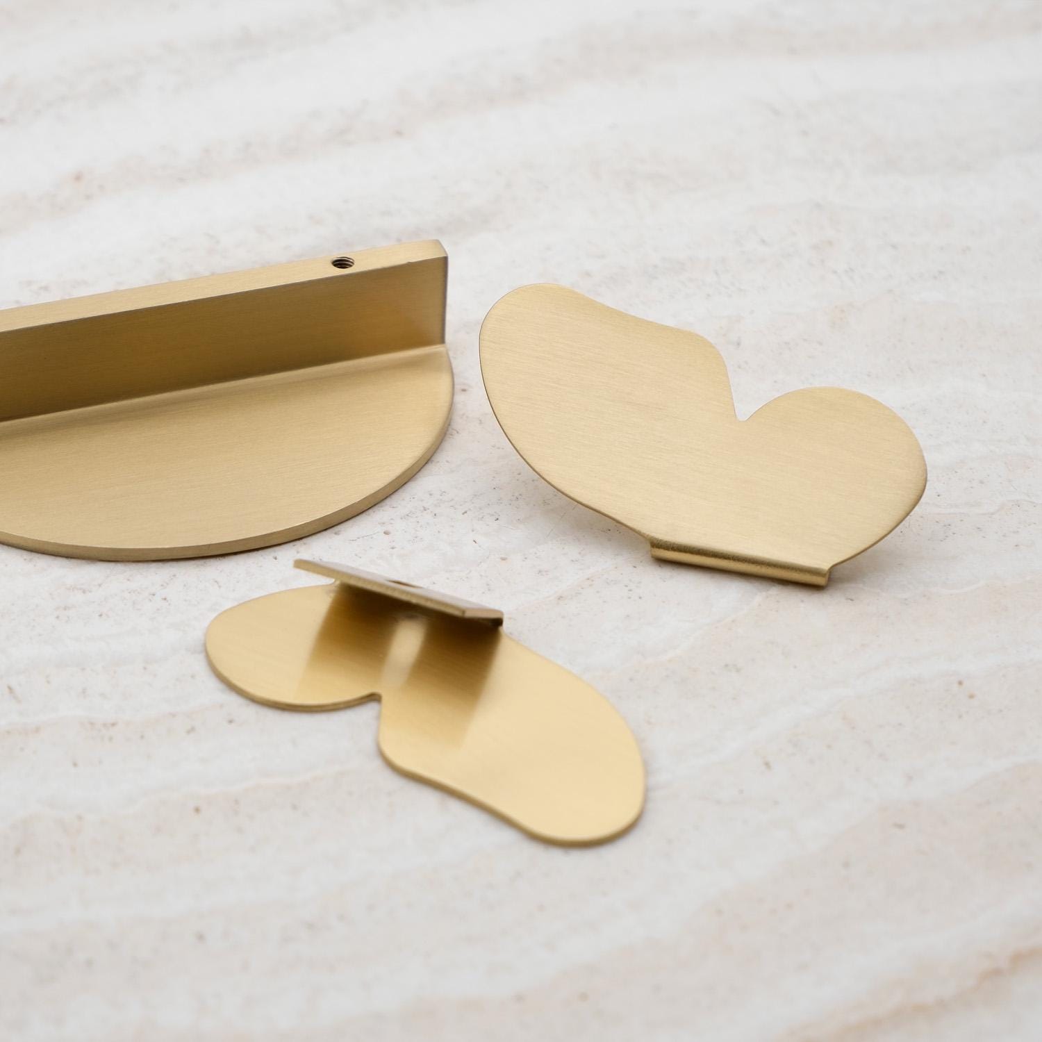 Art Deco Brass Cabinet Pulls | Half Circle & Butterfly Hardware