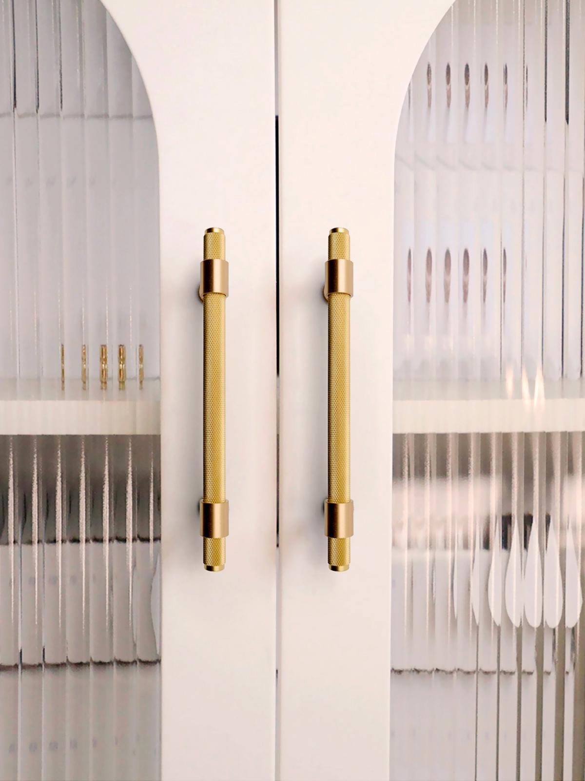 Knurled Brass Cabinet Hardware: Modern Minimalist Knobs and Pulls