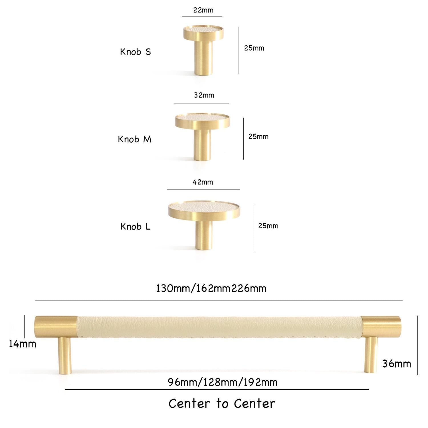 Handmade Leather Wrapped Brass Cabinet Pulls