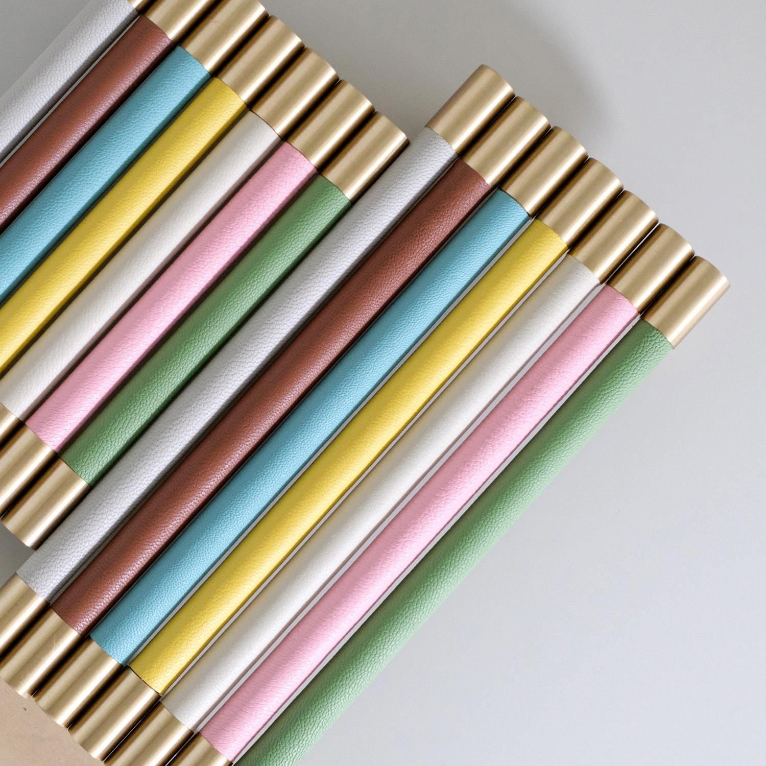 Handmade Leather Wrapped Brass Cabinet Pulls