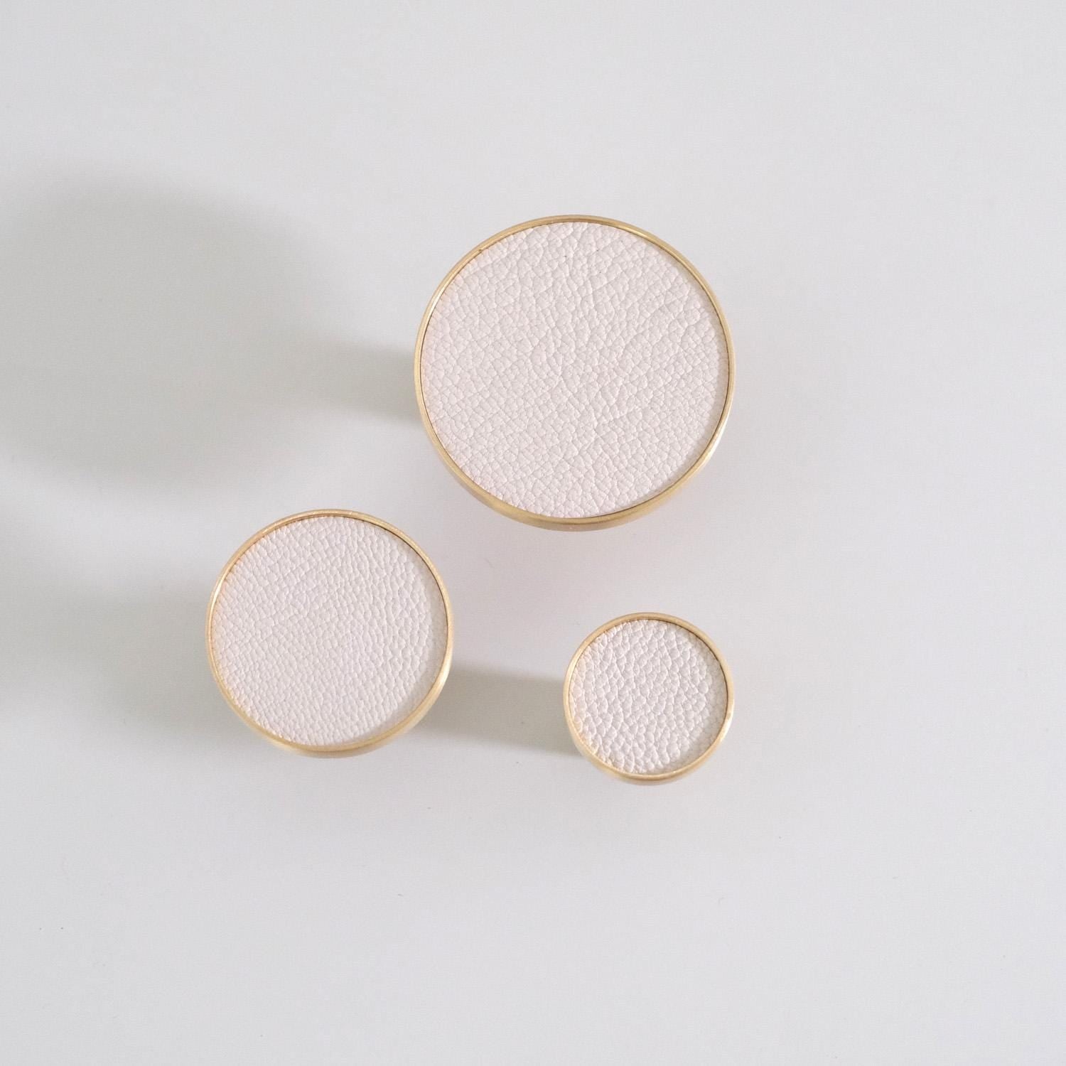 Colorful Leather Cabinet Knob - Solid Brass Accent - Boho Nursery Decor