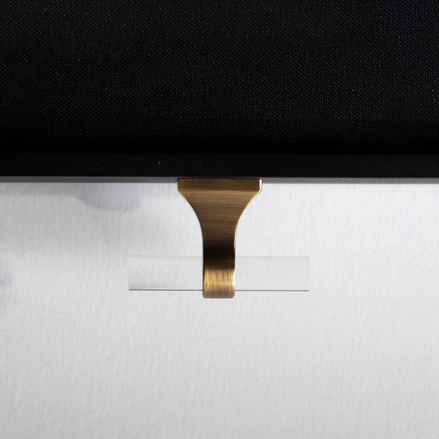 Antique Brass & Acrylic Cabinet Pulls: Modern Minimalist Handles