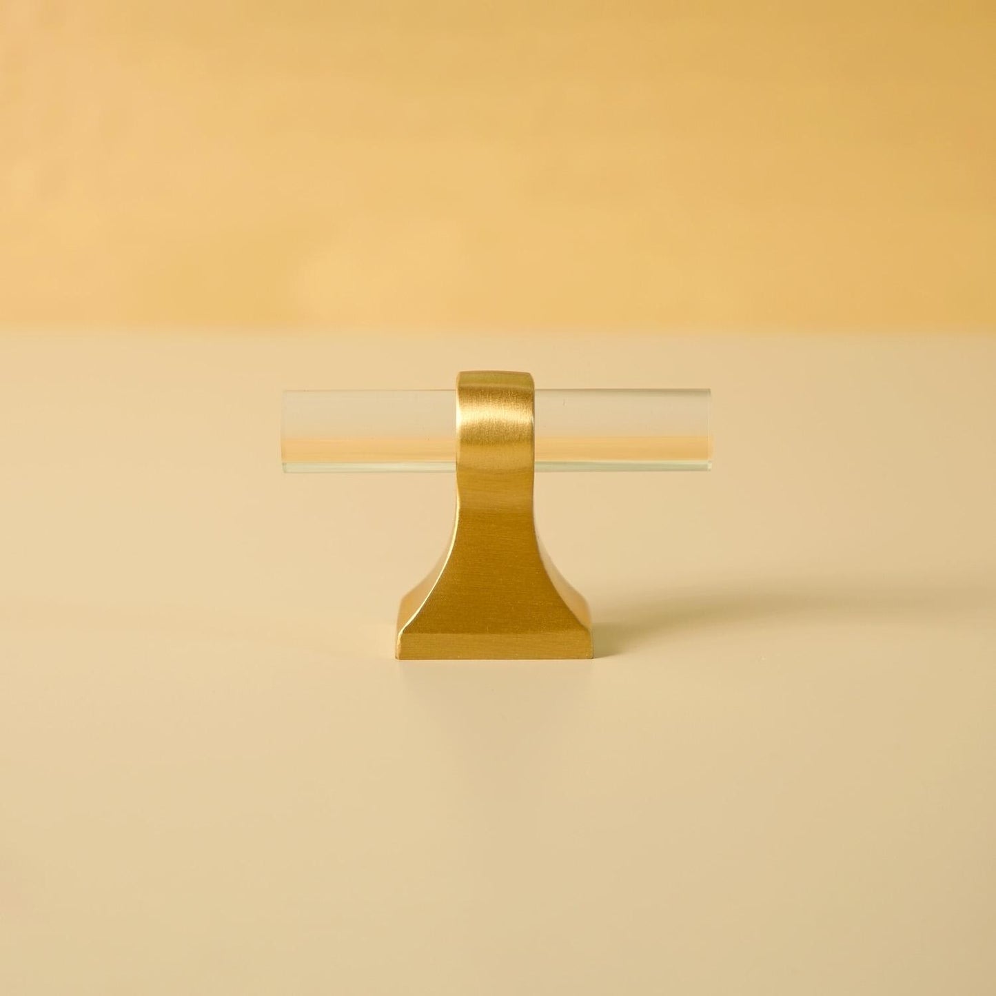 Clear Acrylic Cabinet Pulls: Brushed Brass Modern Hardware