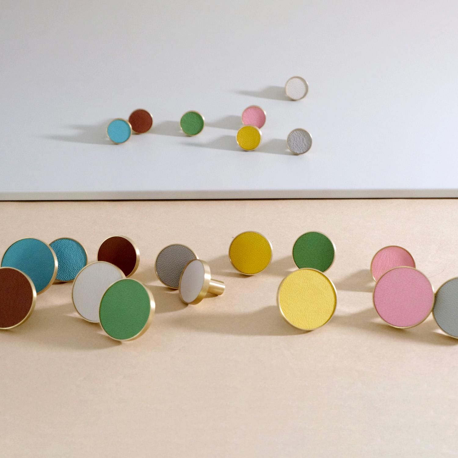 Handmade Leather Wrapped Brass Cabinet Pulls