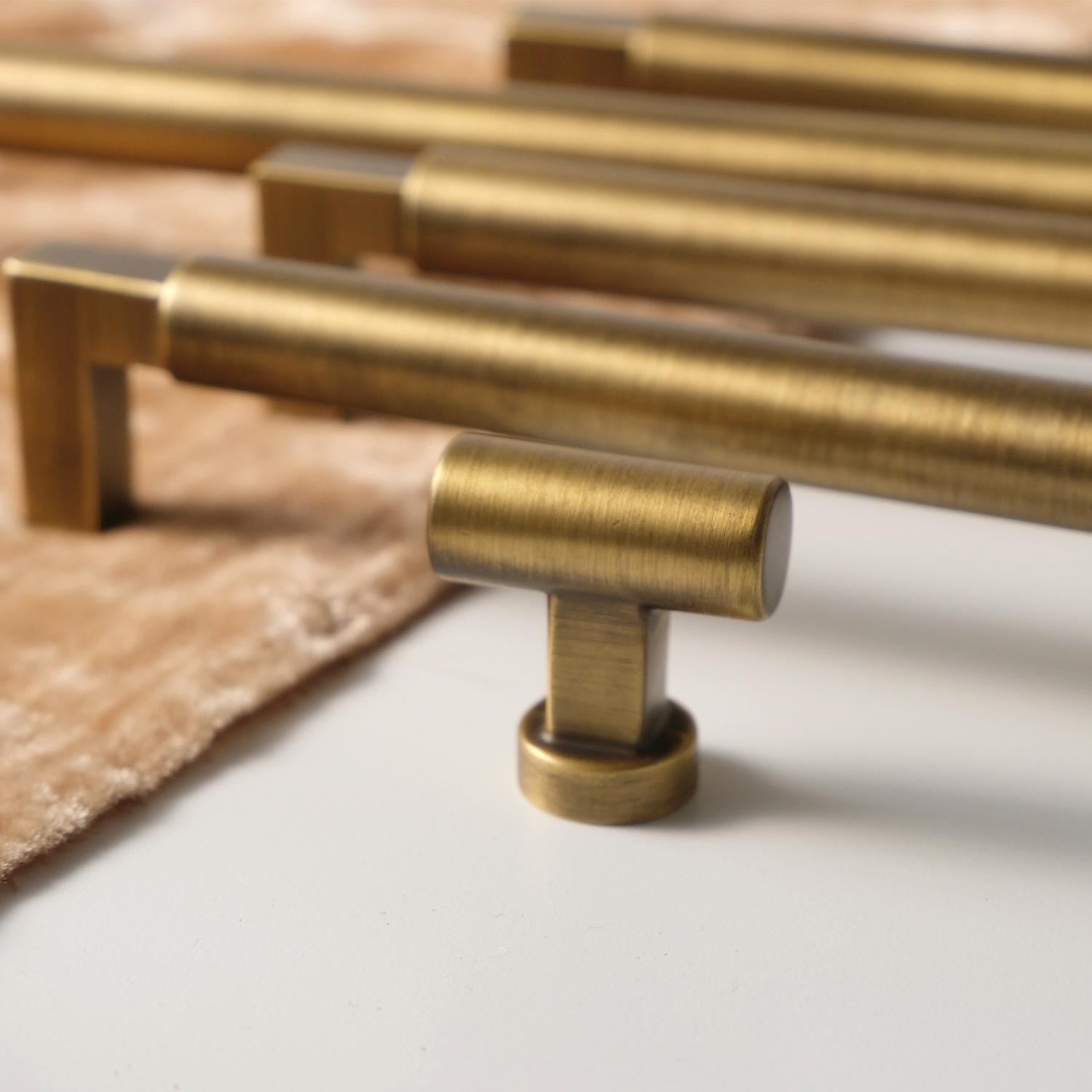Brushed Brass Cabinet Door Pulls: Modern Farmhouse Kitchen Hardware