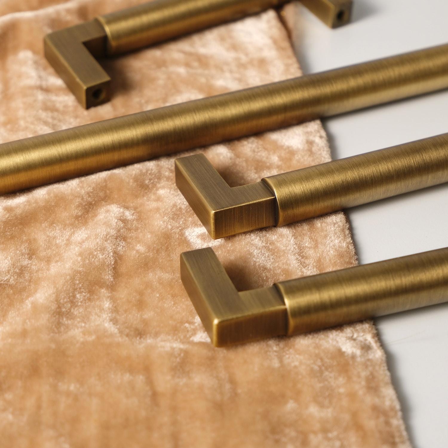 Brushed Brass Cabinet Door Pulls: Modern Farmhouse Kitchen Hardware