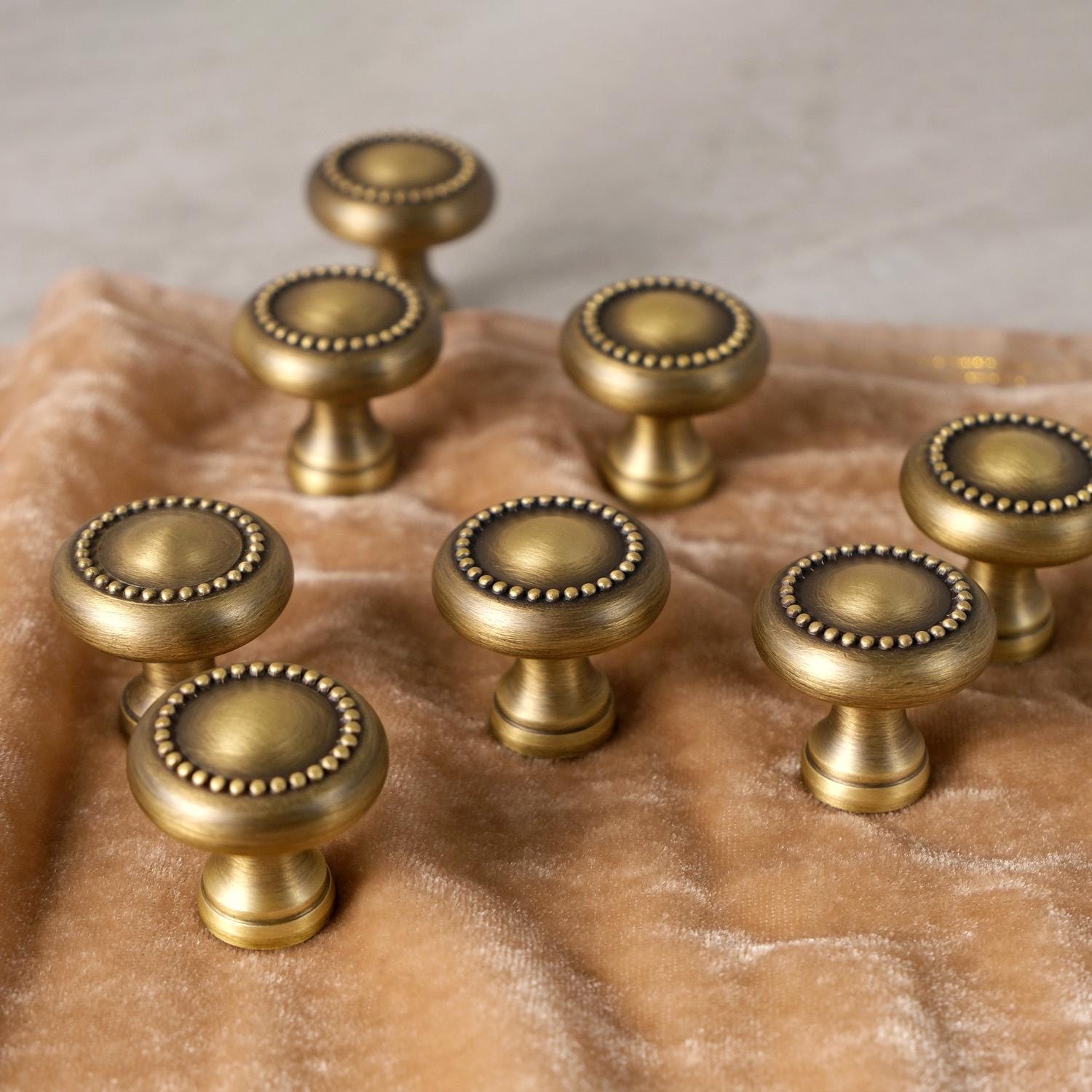 Ornate Antique Brass Cabinet Knobs: Vintage Furniture Hardware