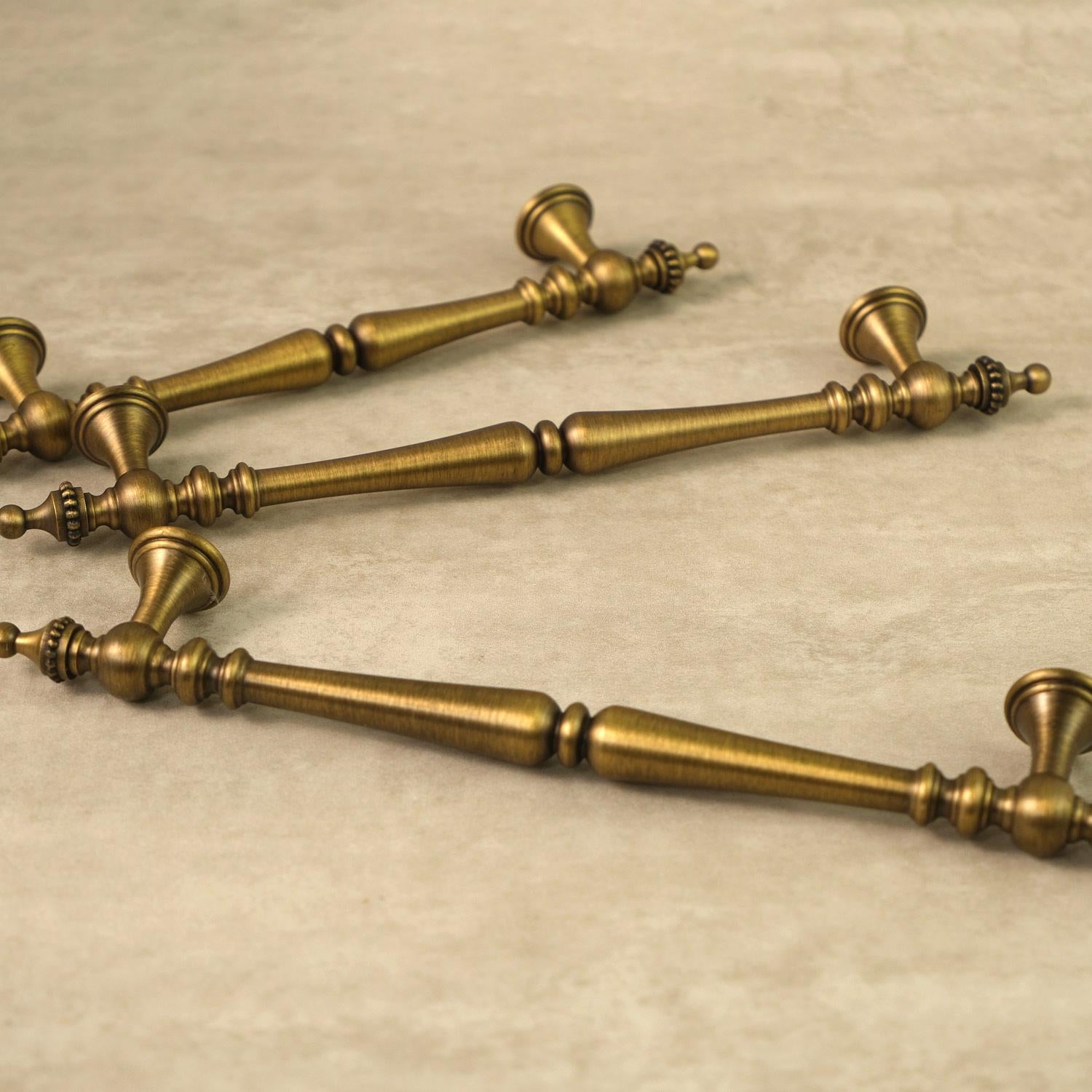 Antique Brass Cabinet Pulls | Ornate Vintage Dresser Handles