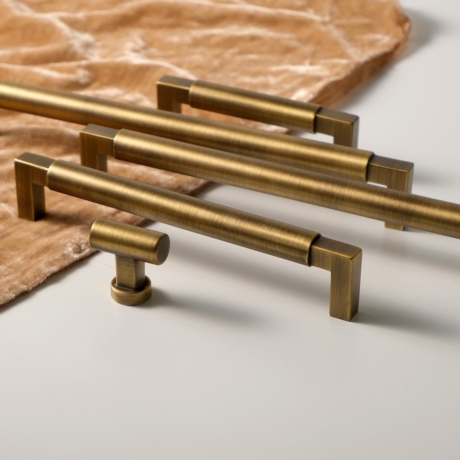 Brushed Brass Cabinet Door Pulls: Modern Farmhouse Kitchen Hardware