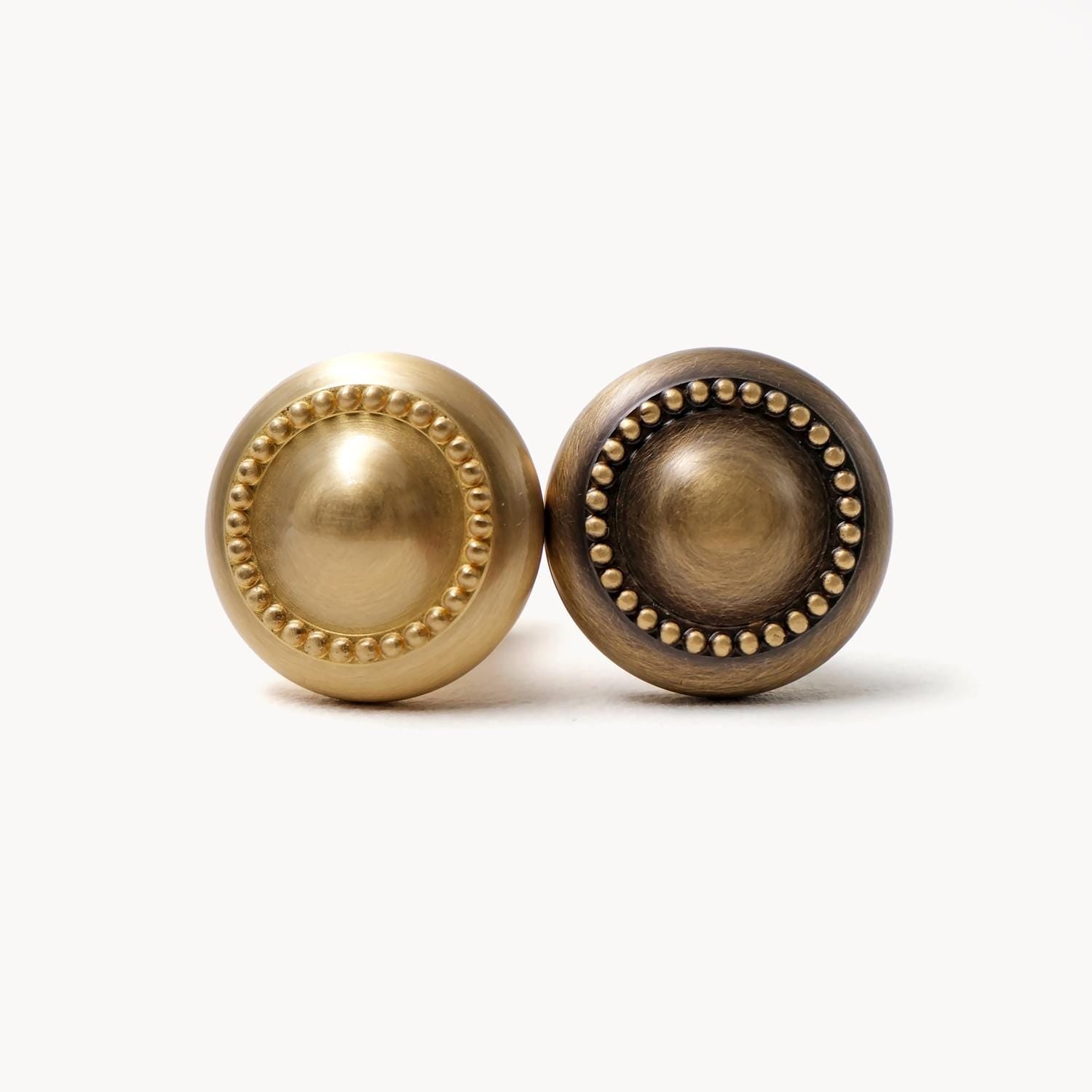 Ornate Antique Brass Cabinet Knobs: Vintage Furniture Hardware