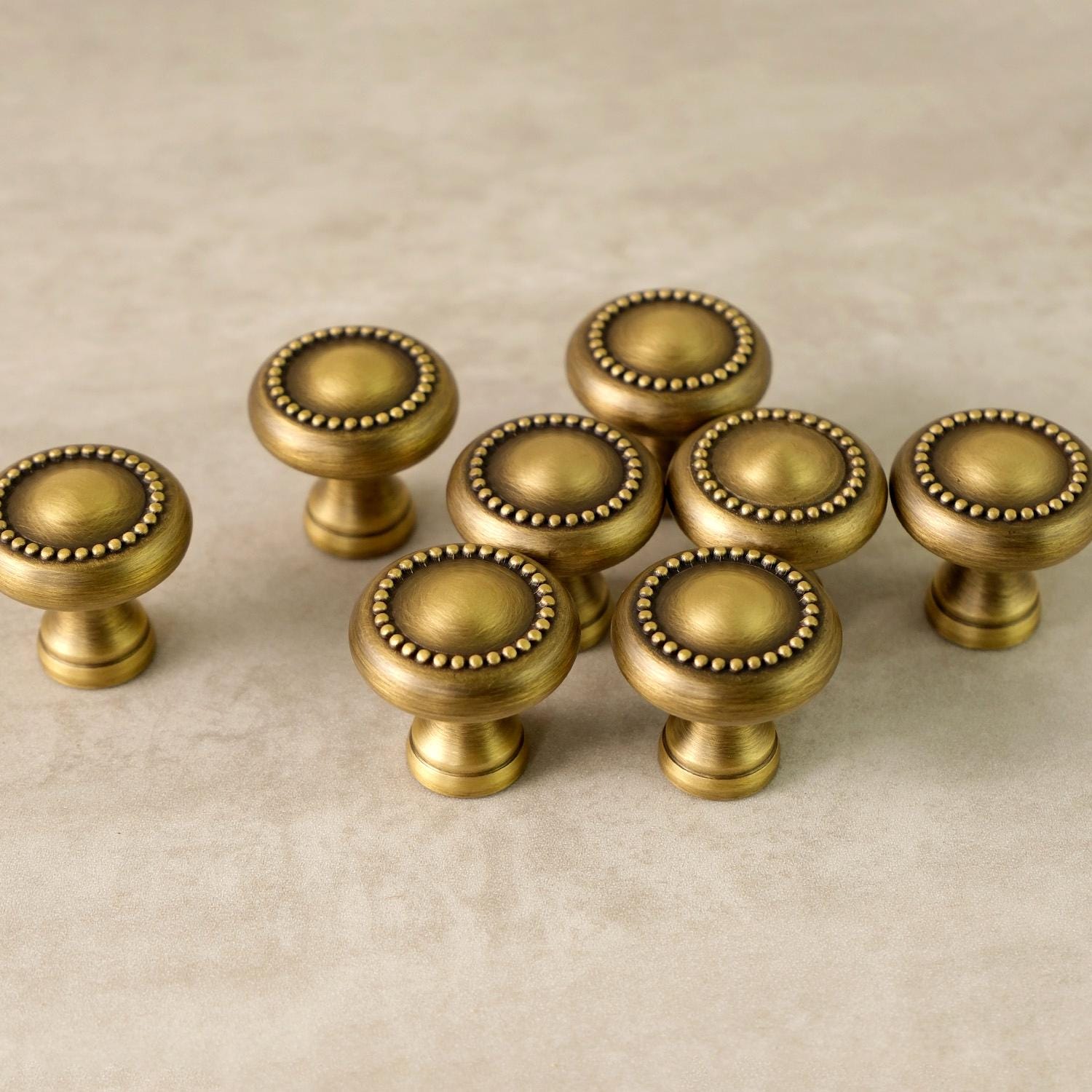 Ornate Antique Brass Cabinet Knobs: Vintage Furniture Hardware