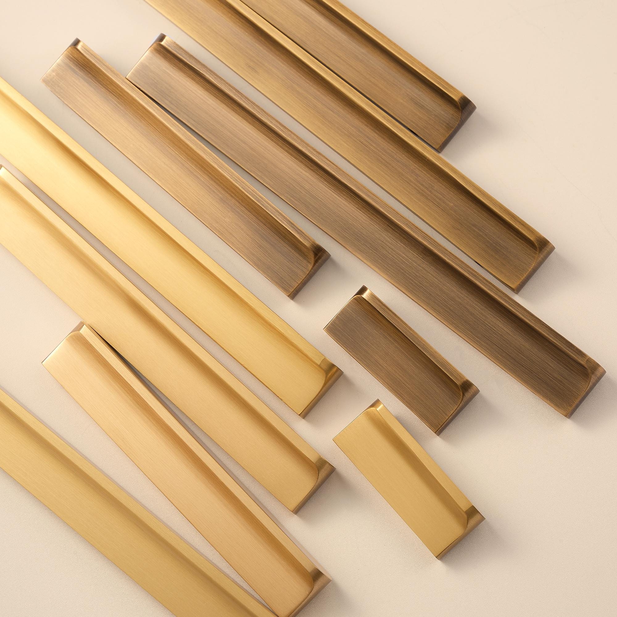 Antique Brass Cabinet Handles Solid Brass Drawer Pulls Modern Minimalist Kitchen Hardware