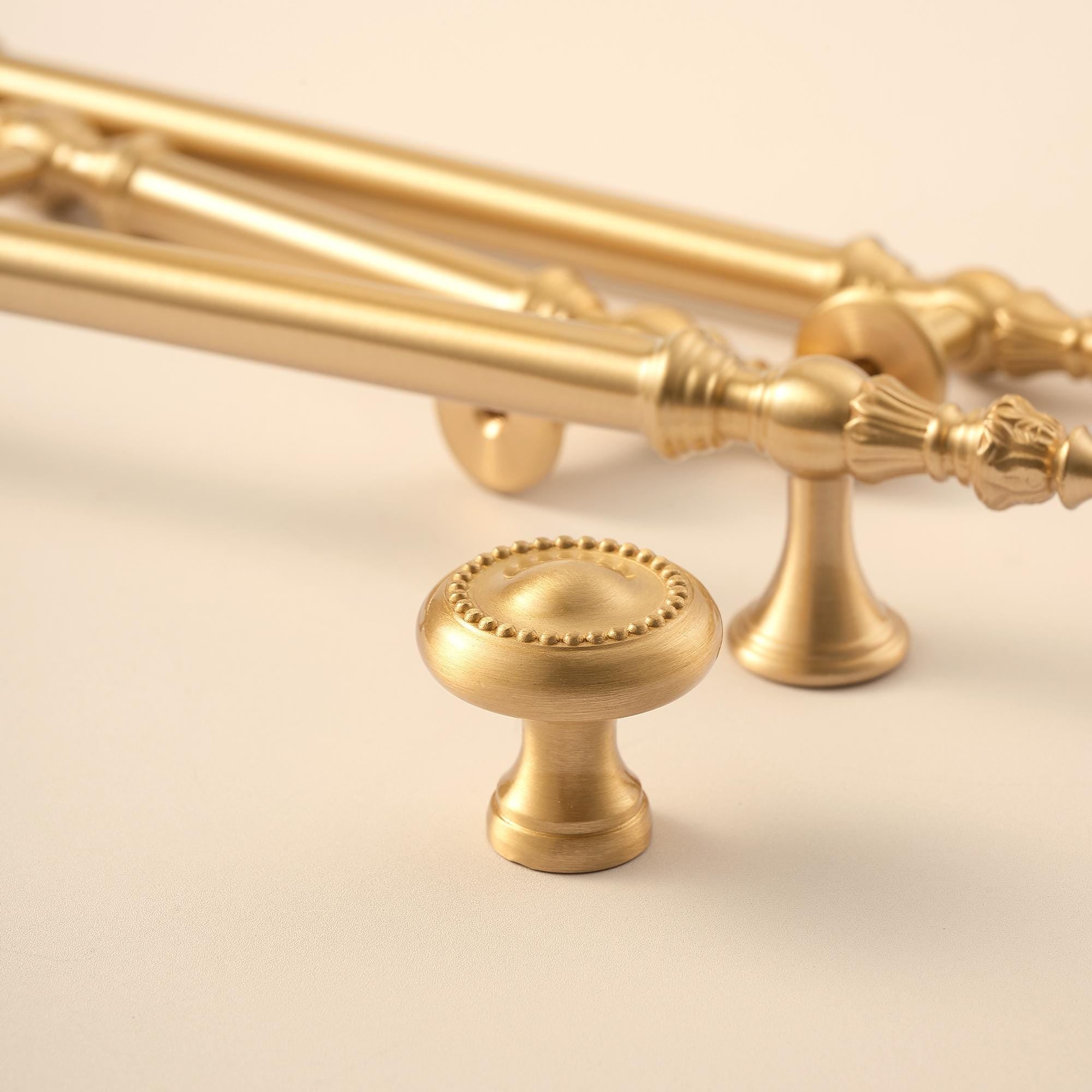 Solid Brass Antique Cabinet Pulls, French Brass Drawer Handles, Classic Kitchen & Bathroom Hardware