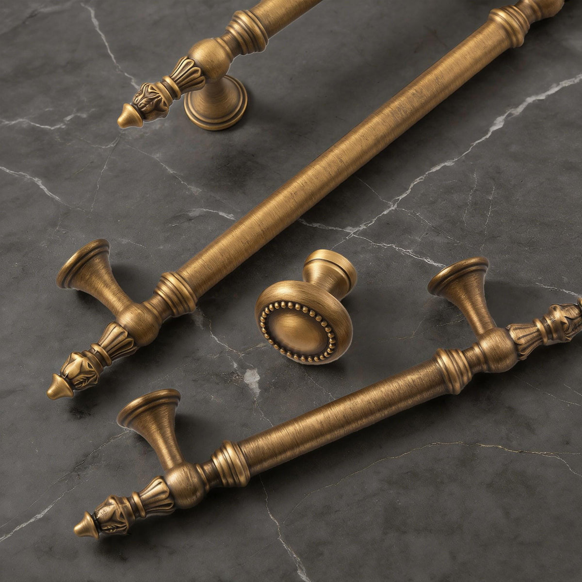 Solid Brass Antique Cabinet Pulls, French Brass Drawer Handles, Classic Kitchen & Bathroom Hardware