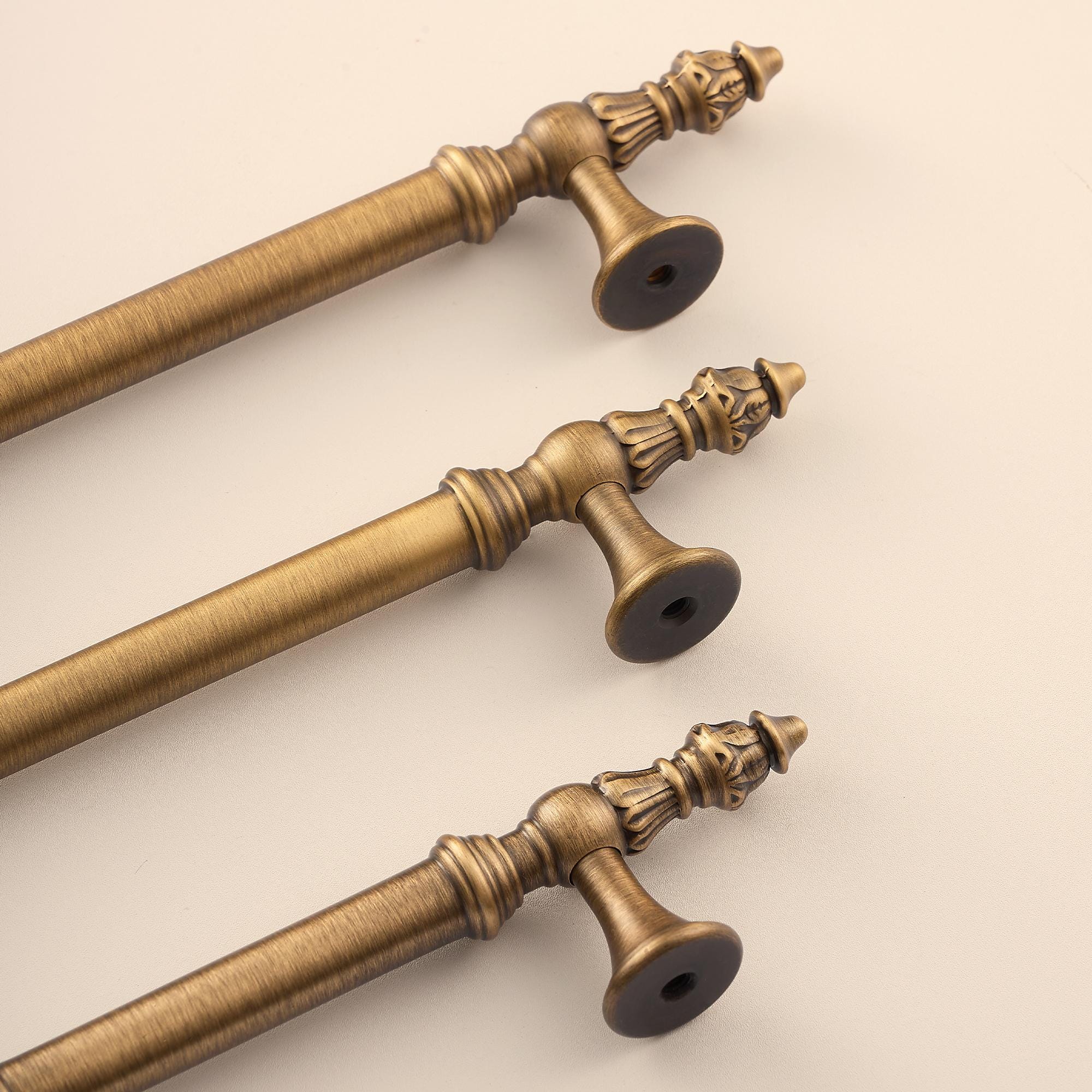 Solid Brass Antique Cabinet Pulls, French Brass Drawer Handles, Classic Kitchen & Bathroom Hardware