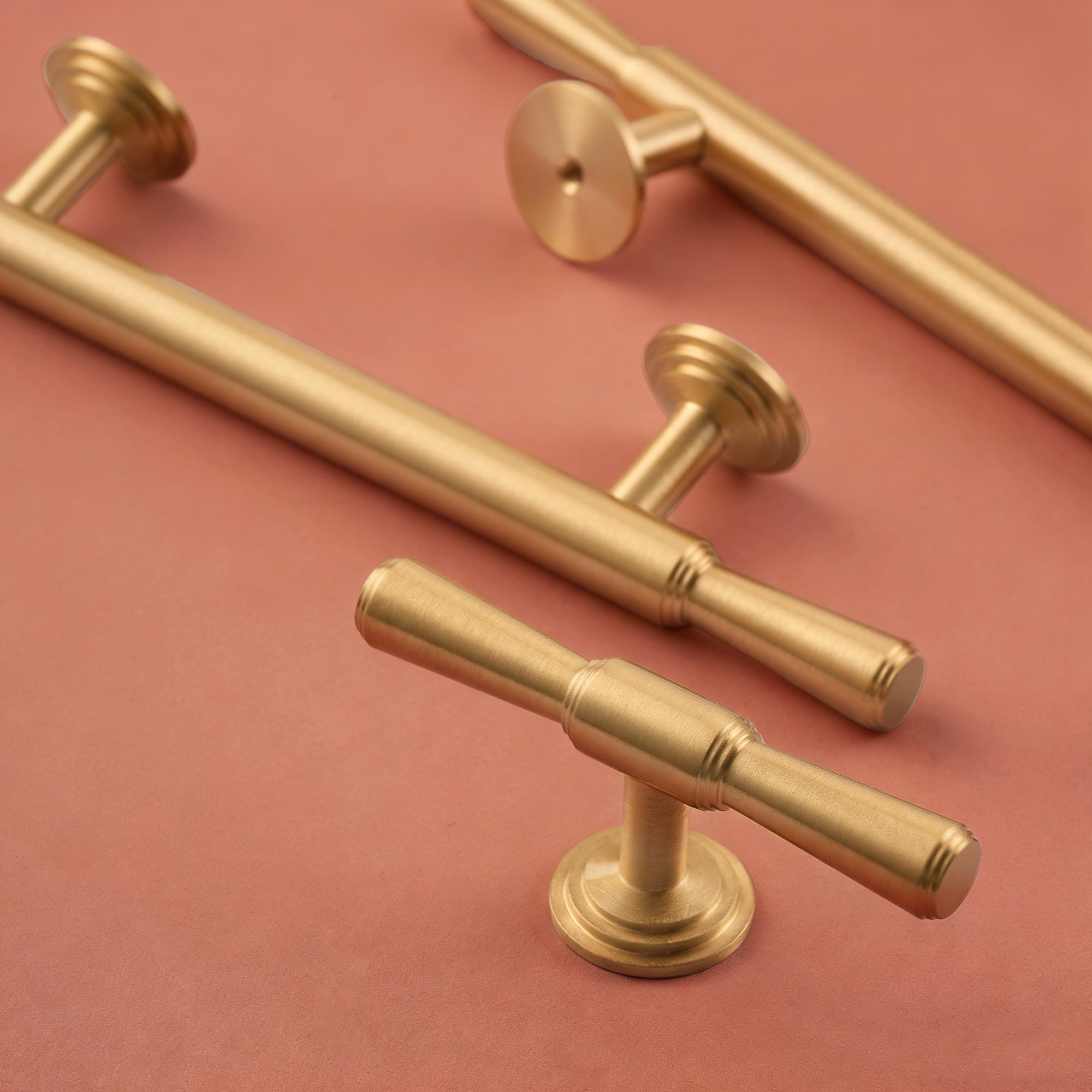 MCM Brushed Brass Cabinet Handles | Solid Brass Kitchen Hardware