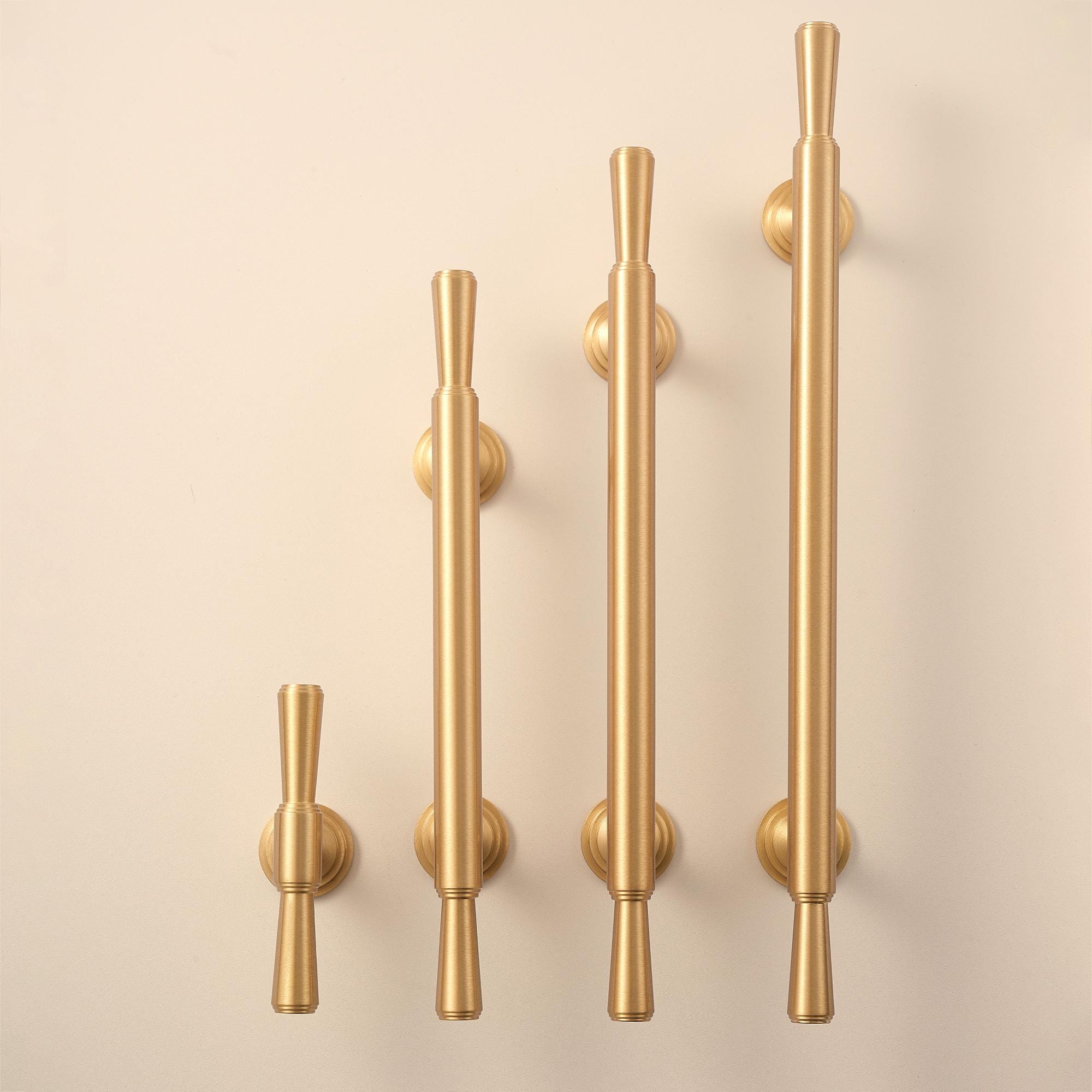 MCM Brushed Brass Cabinet Handles | Solid Brass Kitchen Hardware
