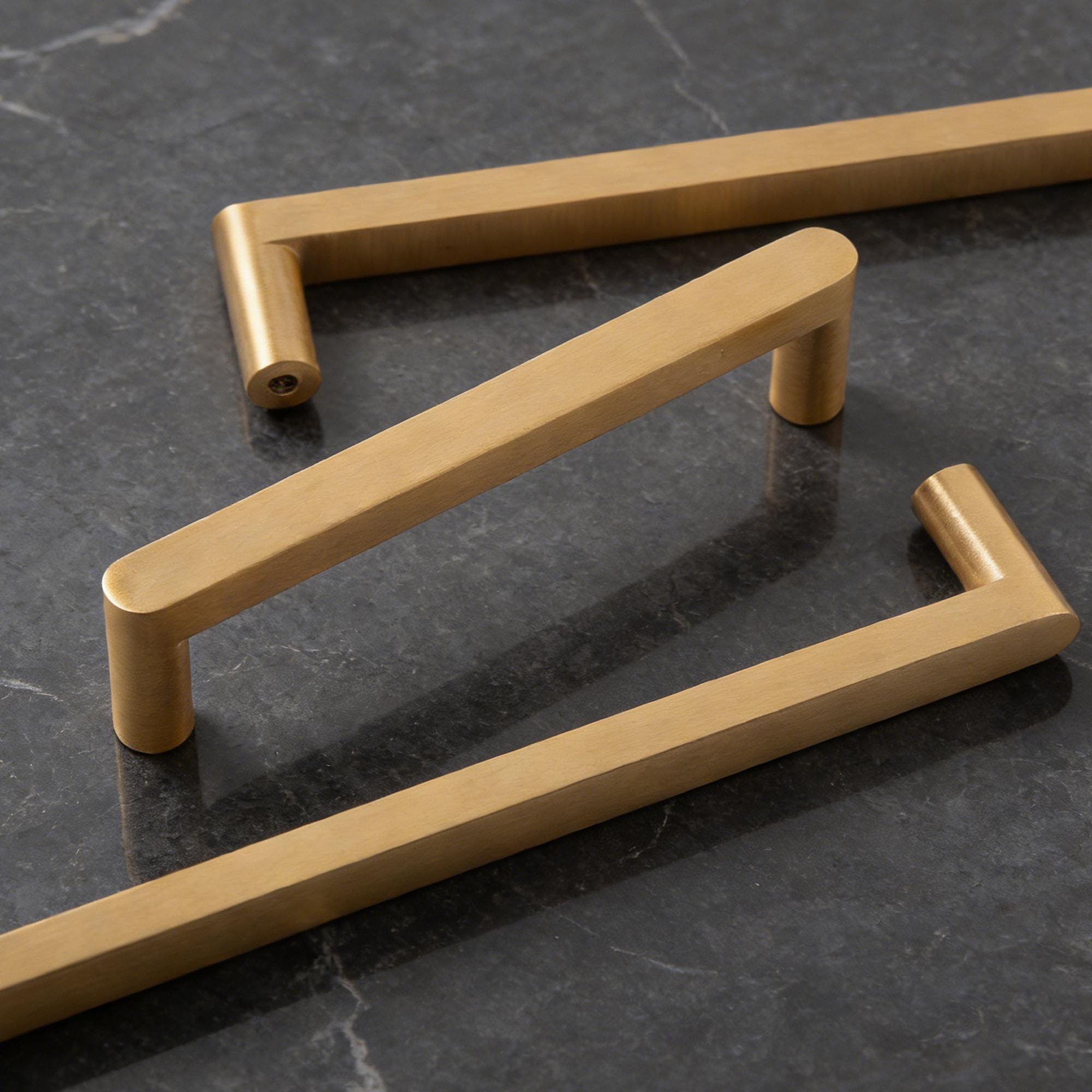 Minimalist Modern Drawer Handles, Solid Brass Cabinet Pulls, Luxury Kitchen Cabinet Hardware
