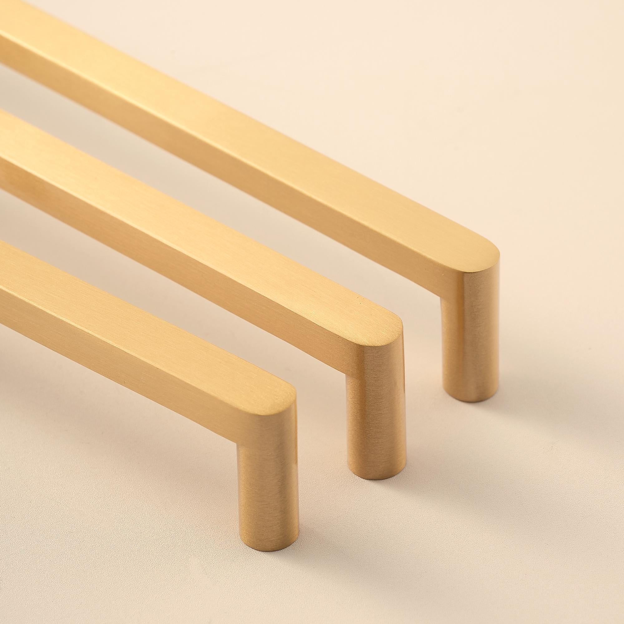 Minimalist Modern Drawer Handles, Solid Brass Cabinet Pulls, Luxury Kitchen Cabinet Hardware