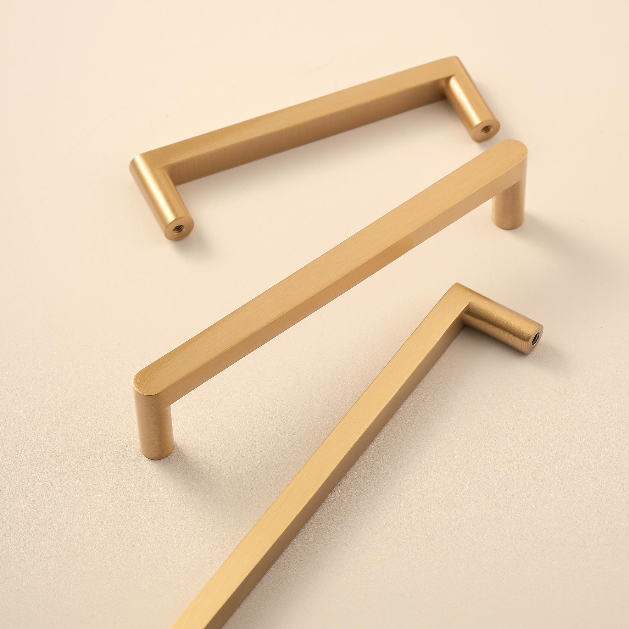 Minimalist Modern Drawer Handles, Solid Brass Cabinet Pulls, Luxury Kitchen Cabinet Hardware
