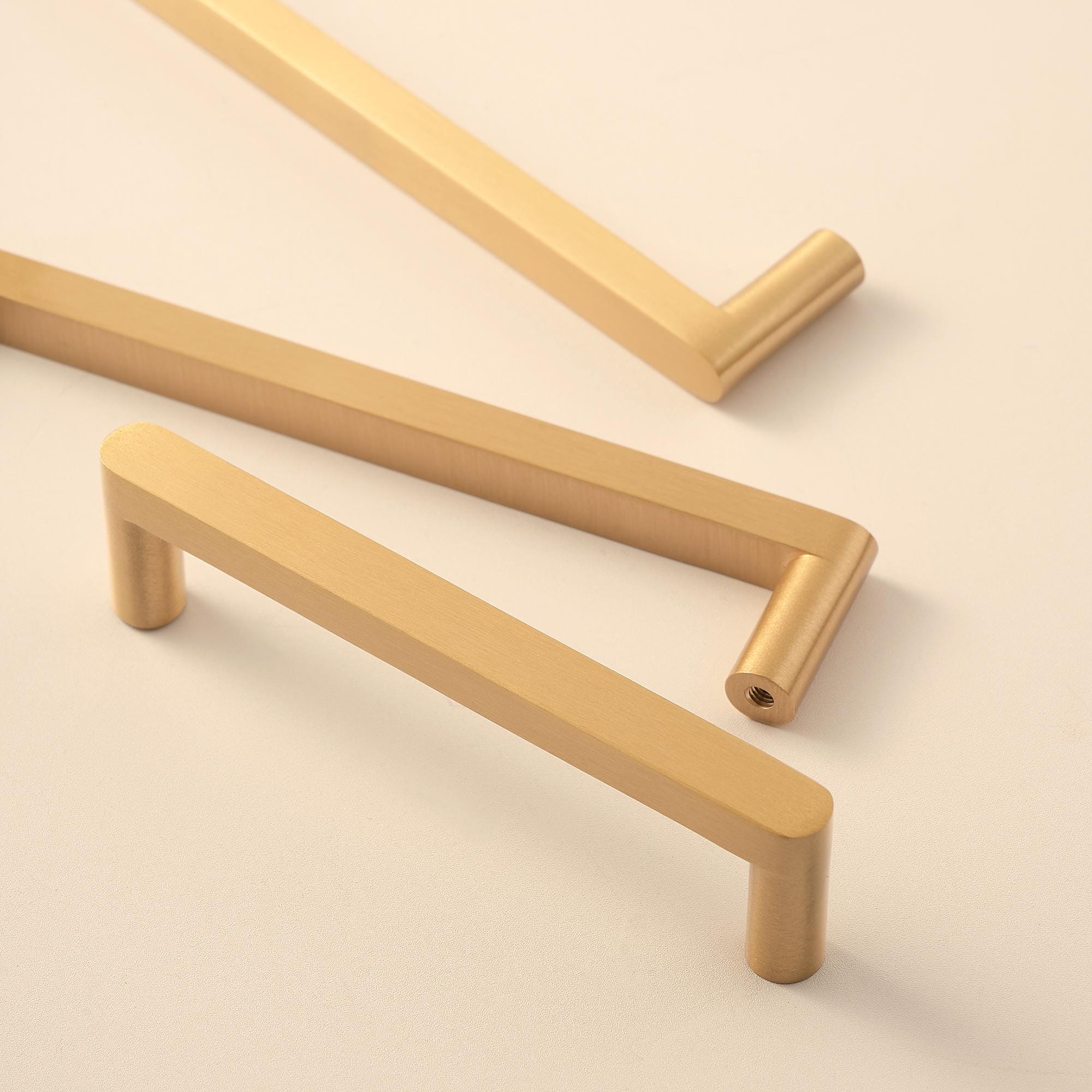 Minimalist Modern Drawer Handles, Solid Brass Cabinet Pulls, Luxury Kitchen Cabinet Hardware
