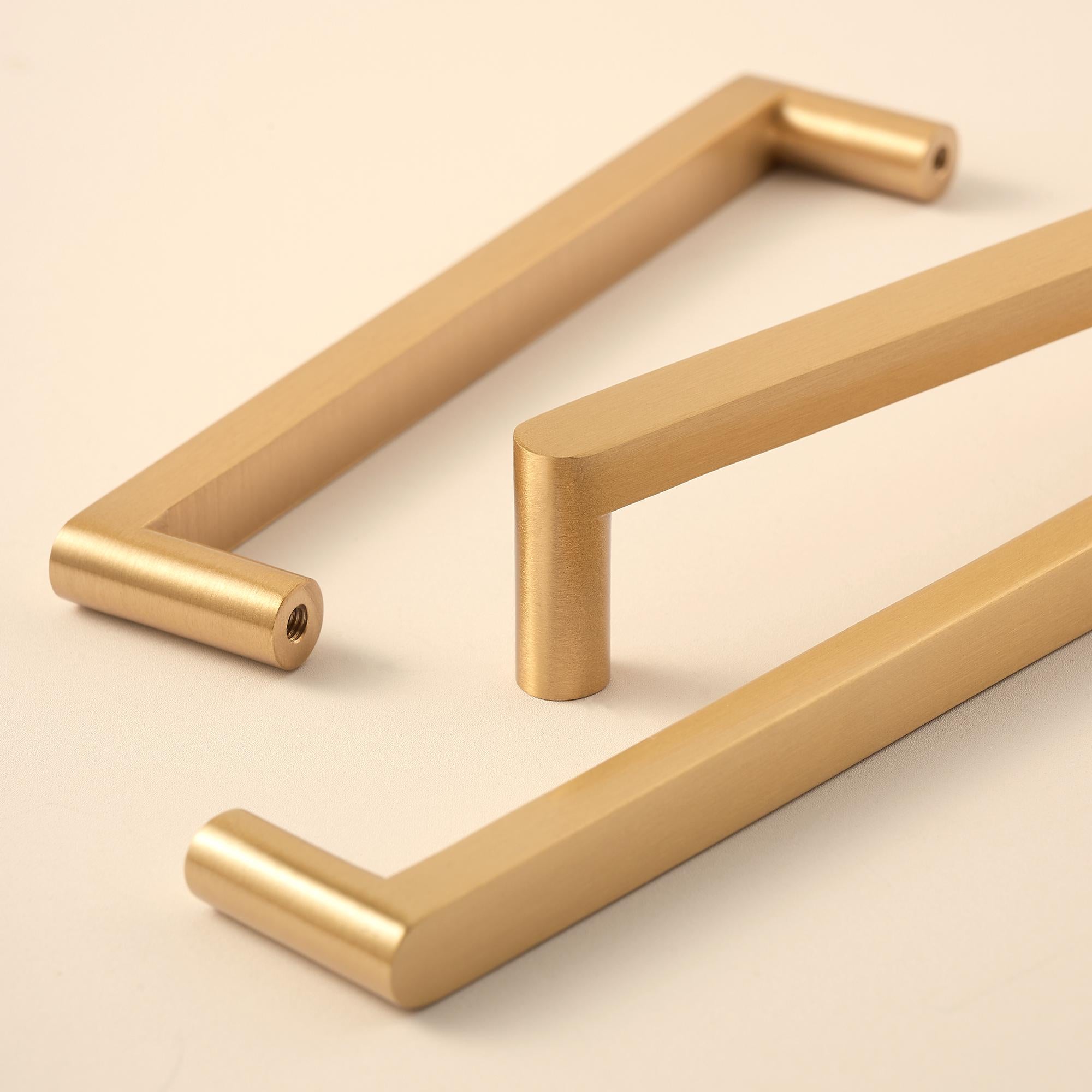 Minimalist Modern Drawer Handles, Solid Brass Cabinet Pulls, Luxury Kitchen Cabinet Hardware