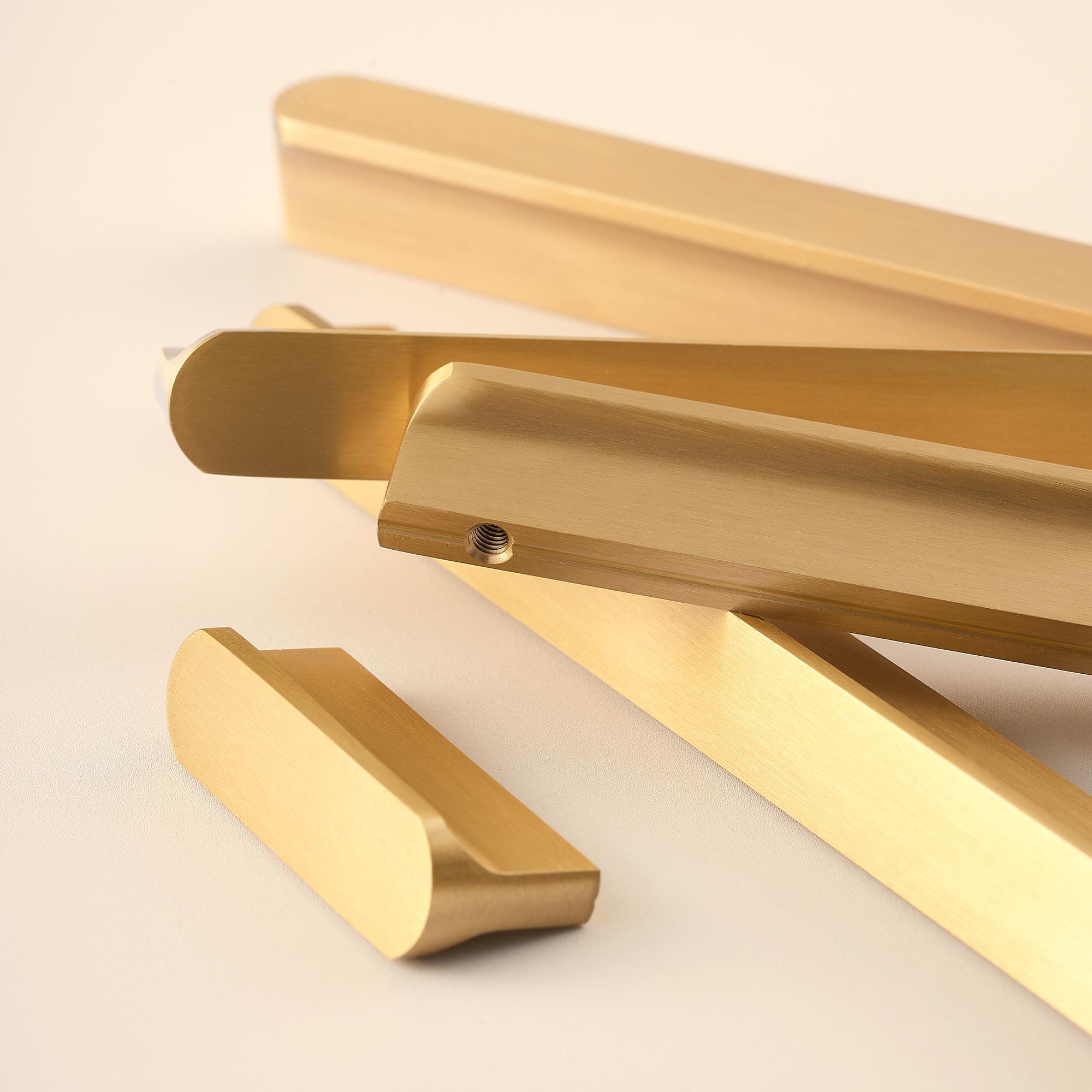 Antique Brass Cabinet Handles Solid Brass Drawer Pulls Modern Minimalist Kitchen Hardware