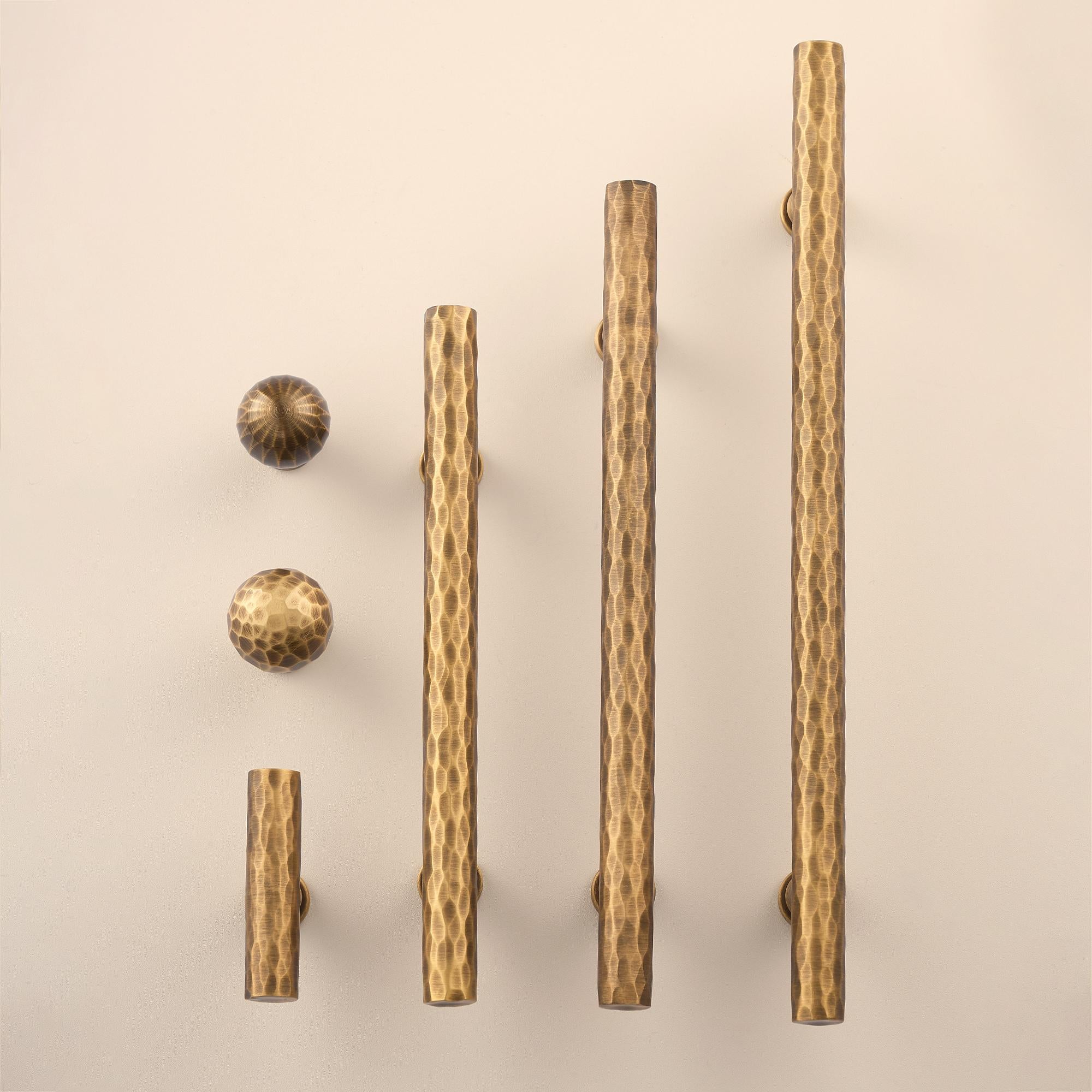 Hammered Antique Brass Cabinet Handles Handmade Vintage Brass Kitchen Pulls