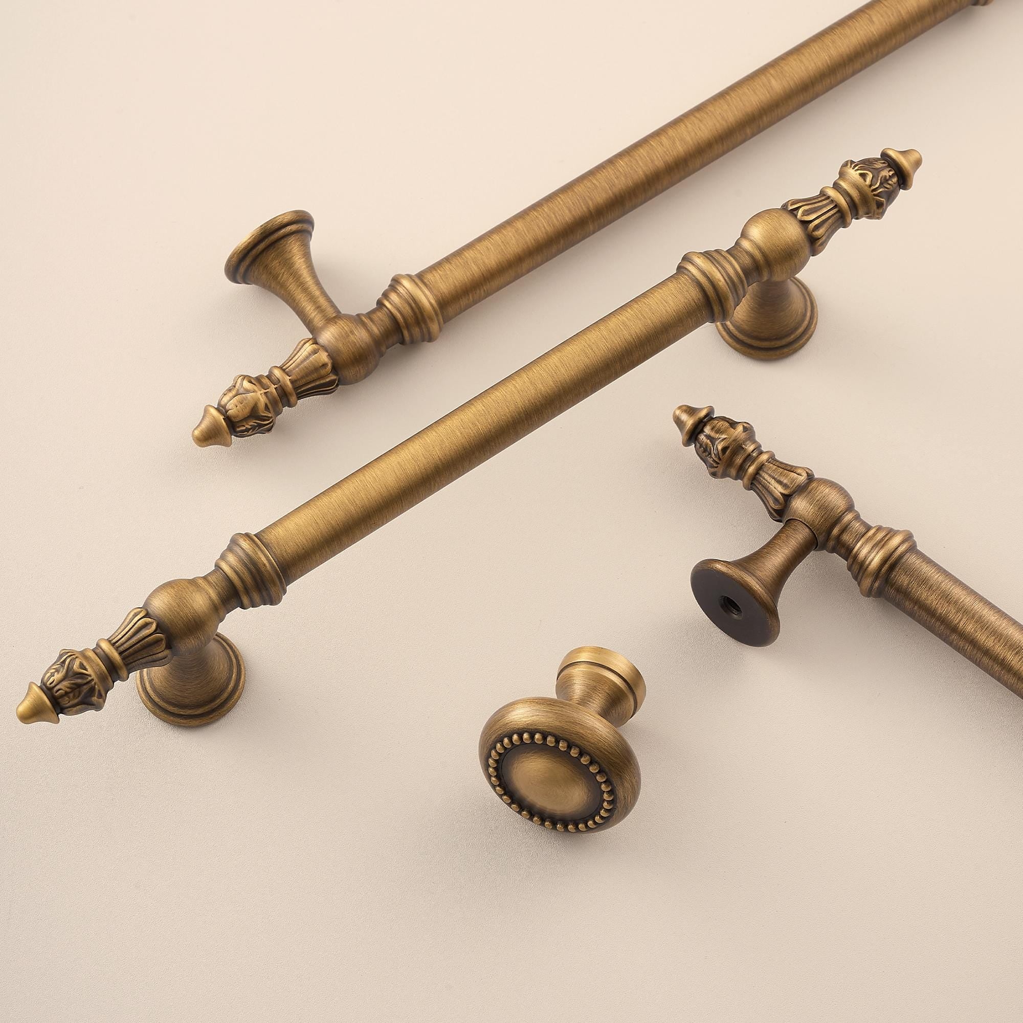 Solid Brass Antique Cabinet Pulls, French Brass Drawer Handles, Classic Kitchen & Bathroom Hardware