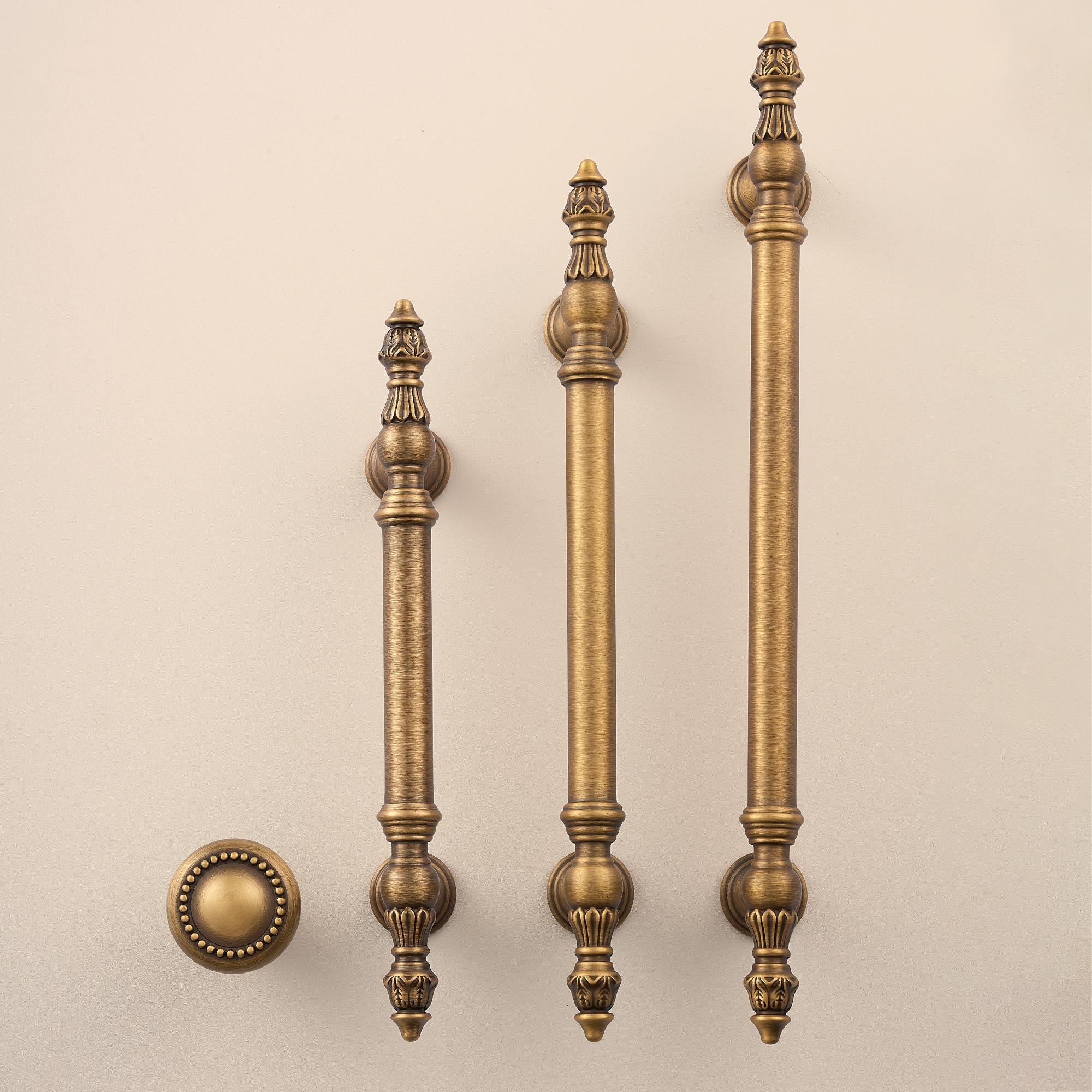Solid Brass Antique Cabinet Pulls, French Brass Drawer Handles, Classic Kitchen & Bathroom Hardware