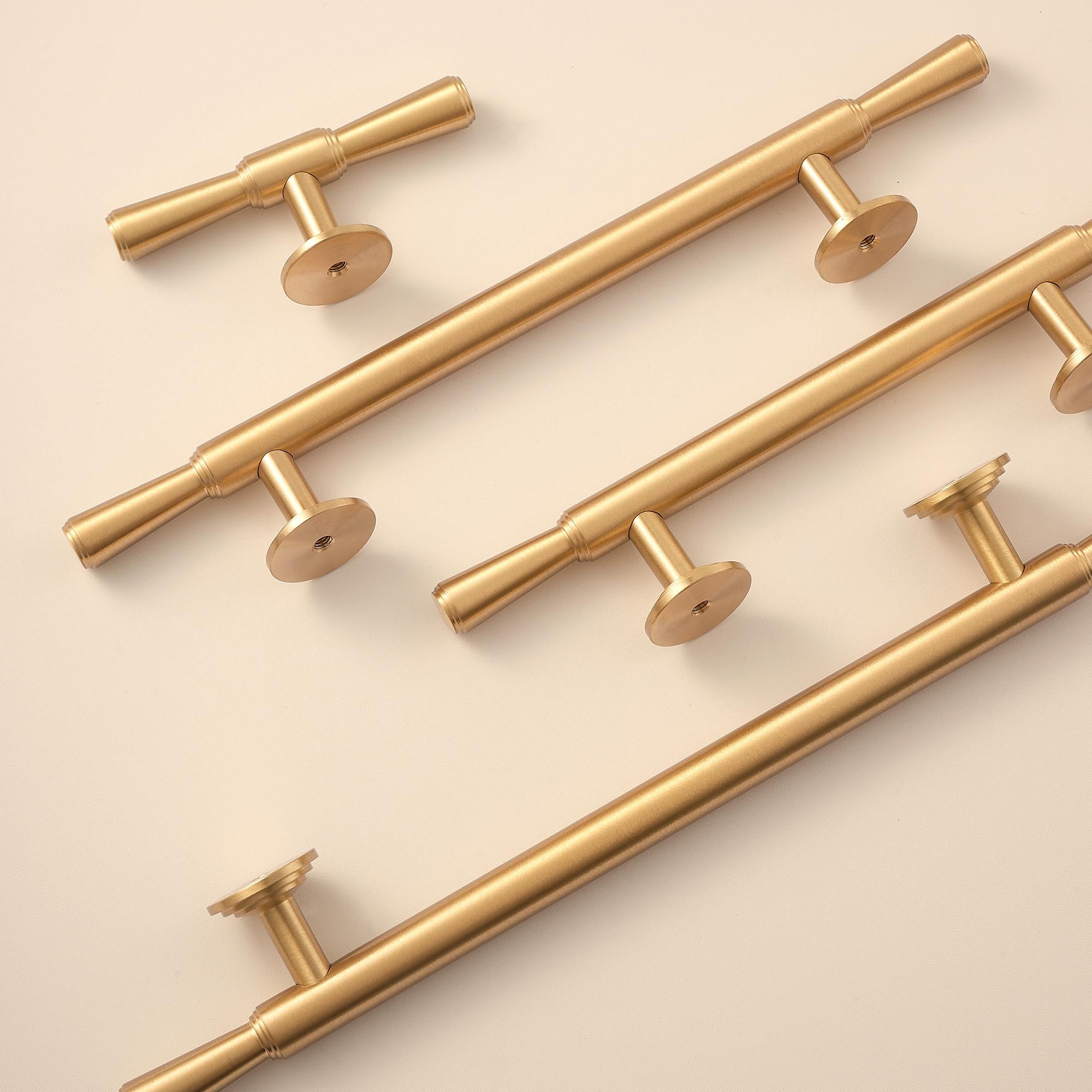 MCM Brushed Brass Cabinet Handles | Solid Brass Kitchen Hardware