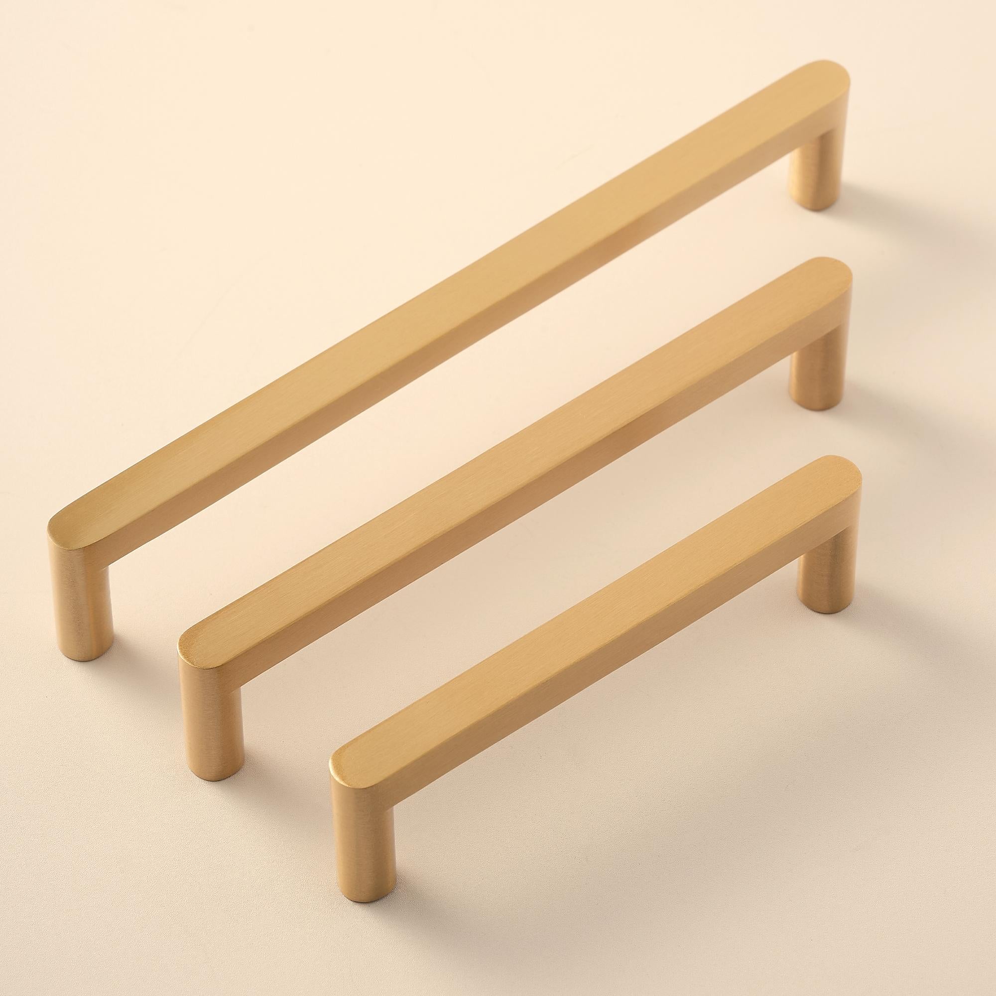 Minimalist Modern Drawer Handles, Solid Brass Cabinet Pulls, Luxury Kitchen Cabinet Hardware