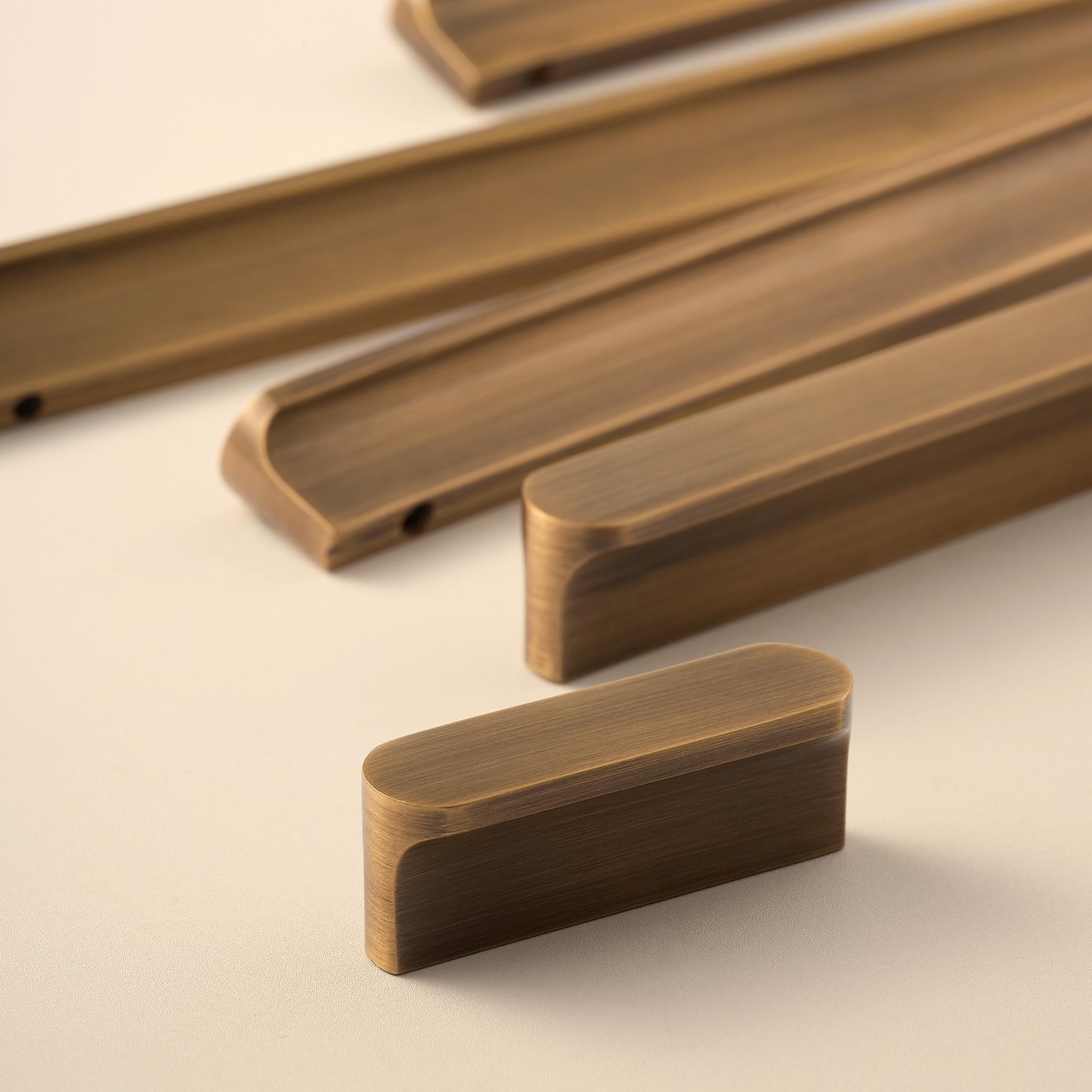 Antique Brass Cabinet Handles Solid Brass Drawer Pulls Modern Minimalist Kitchen Hardware