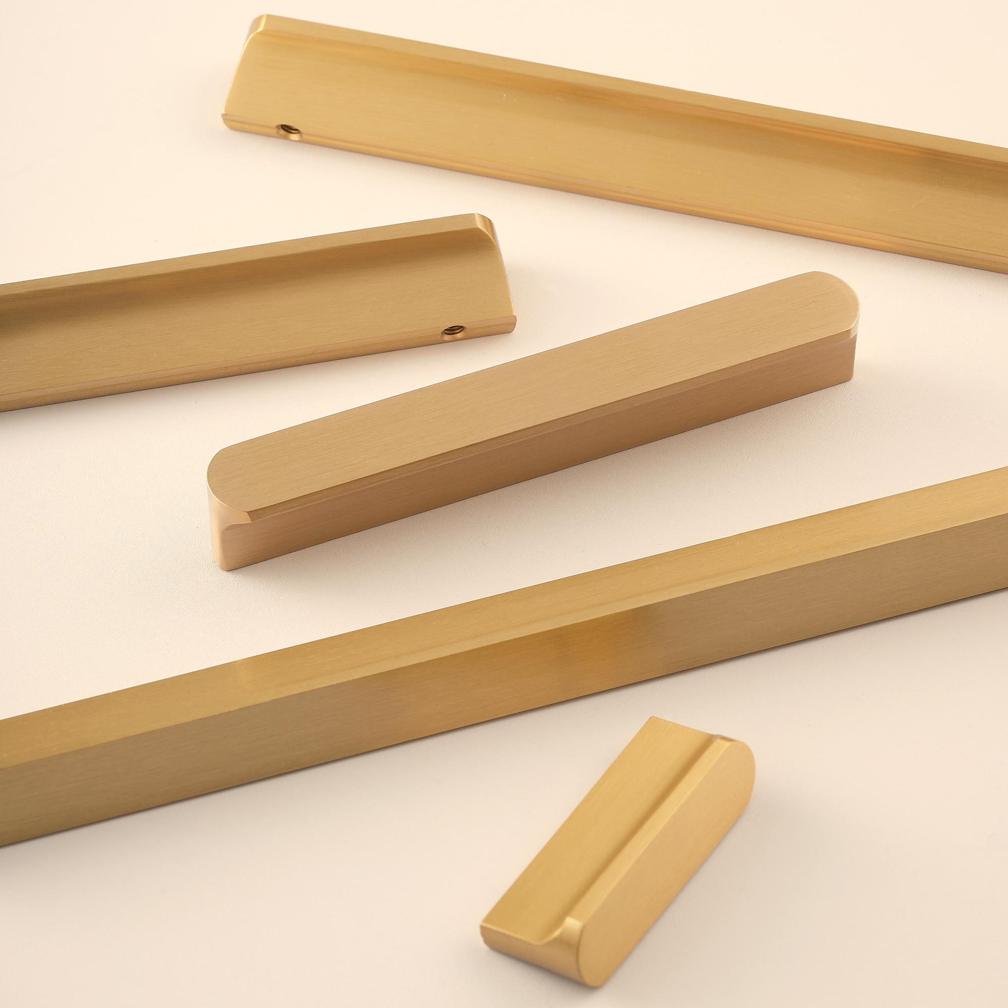 Antique Brass Cabinet Handles Solid Brass Drawer Pulls Modern Minimalist Kitchen Hardware