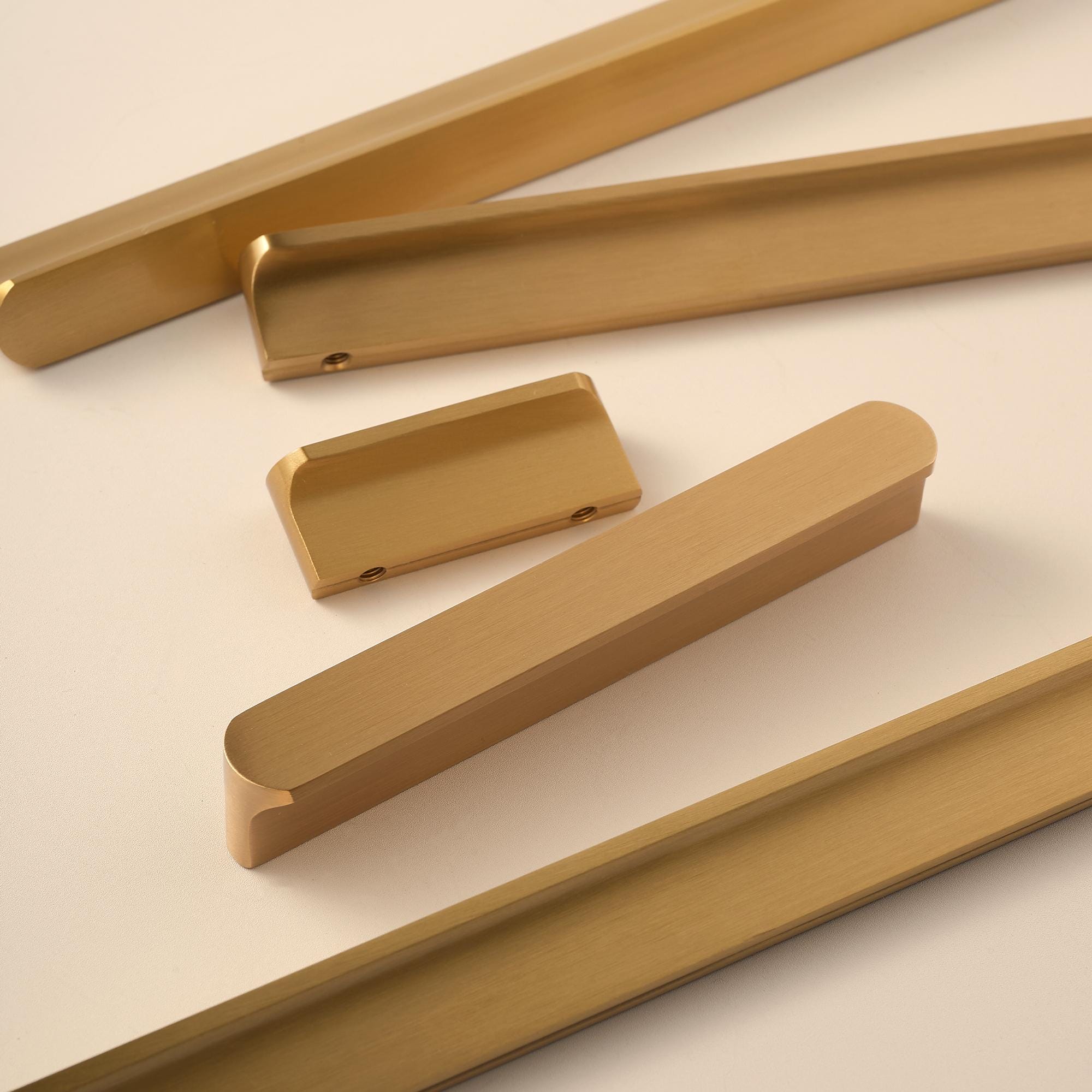 Antique Brass Cabinet Handles Solid Brass Drawer Pulls Modern Minimalist Kitchen Hardware